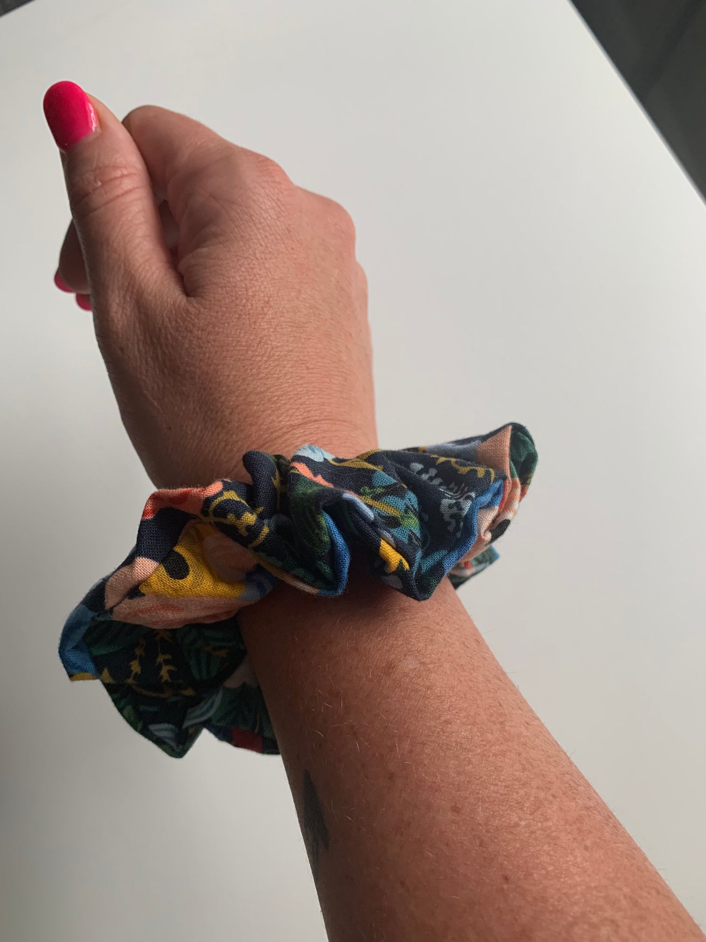 Garden Party Navy - Cotton Scrunchie