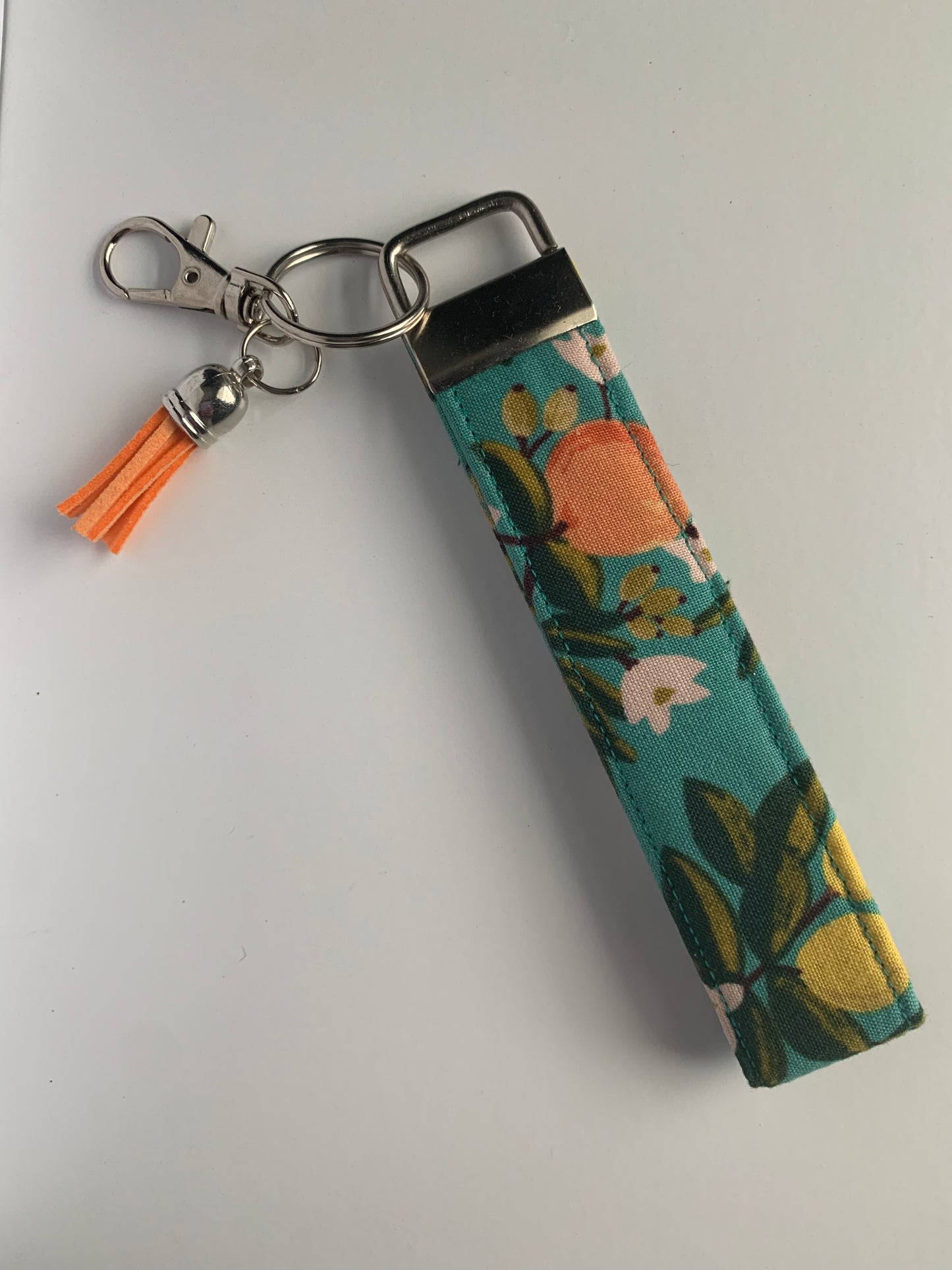 Citrus Floral Teal - Keychain