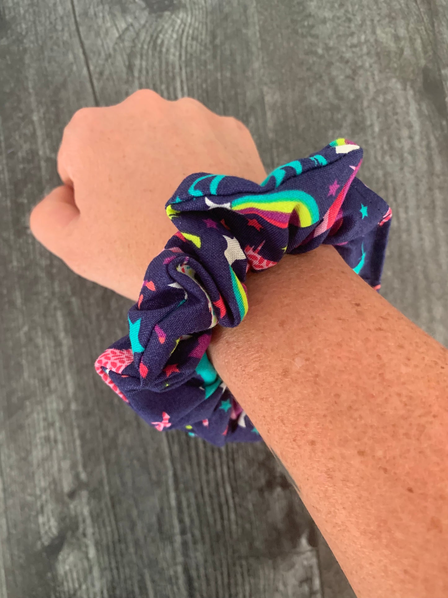 Unicorns and Rainbows - Cotton Scrunchie