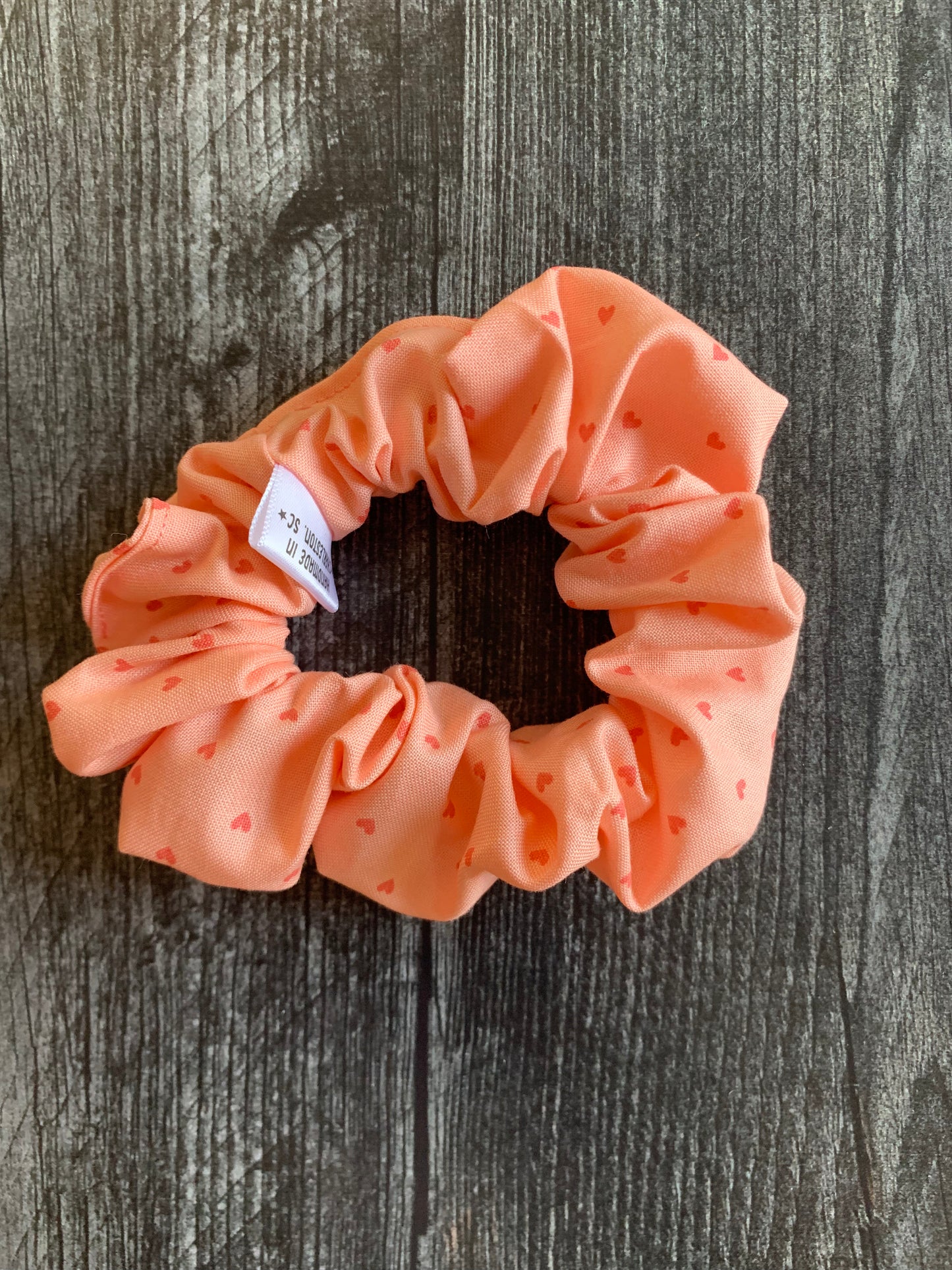Hearts on Rose - Cotton Scrunchie