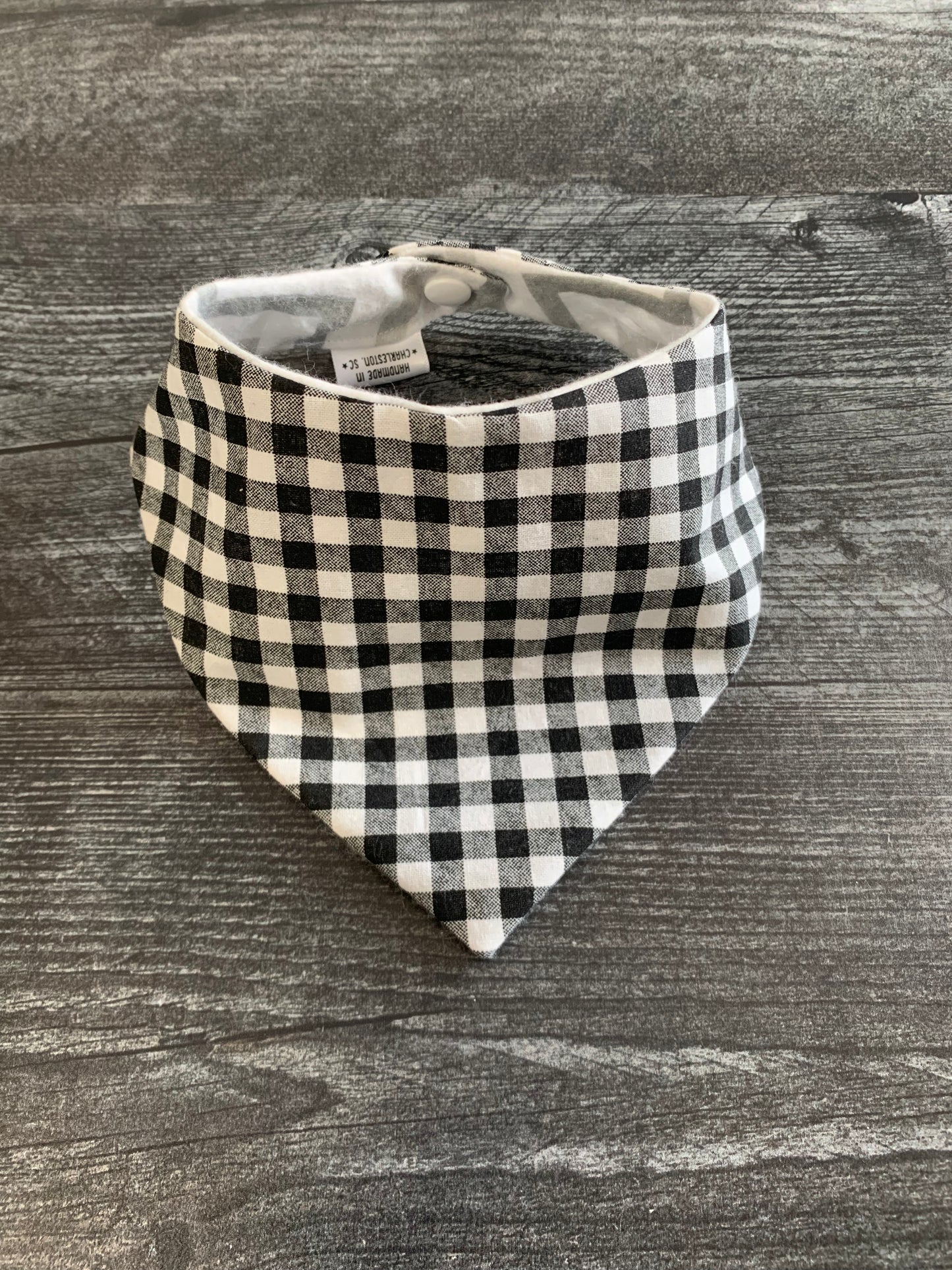 Black Gingham - Infant/Toddler Bandana Bib