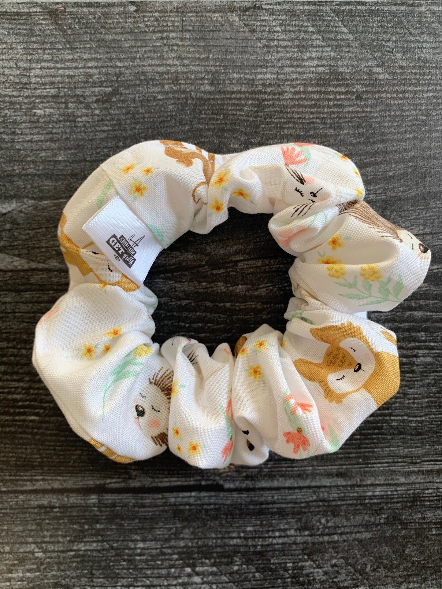 Sleepy Woodland Animals - Cotton Scrunchie