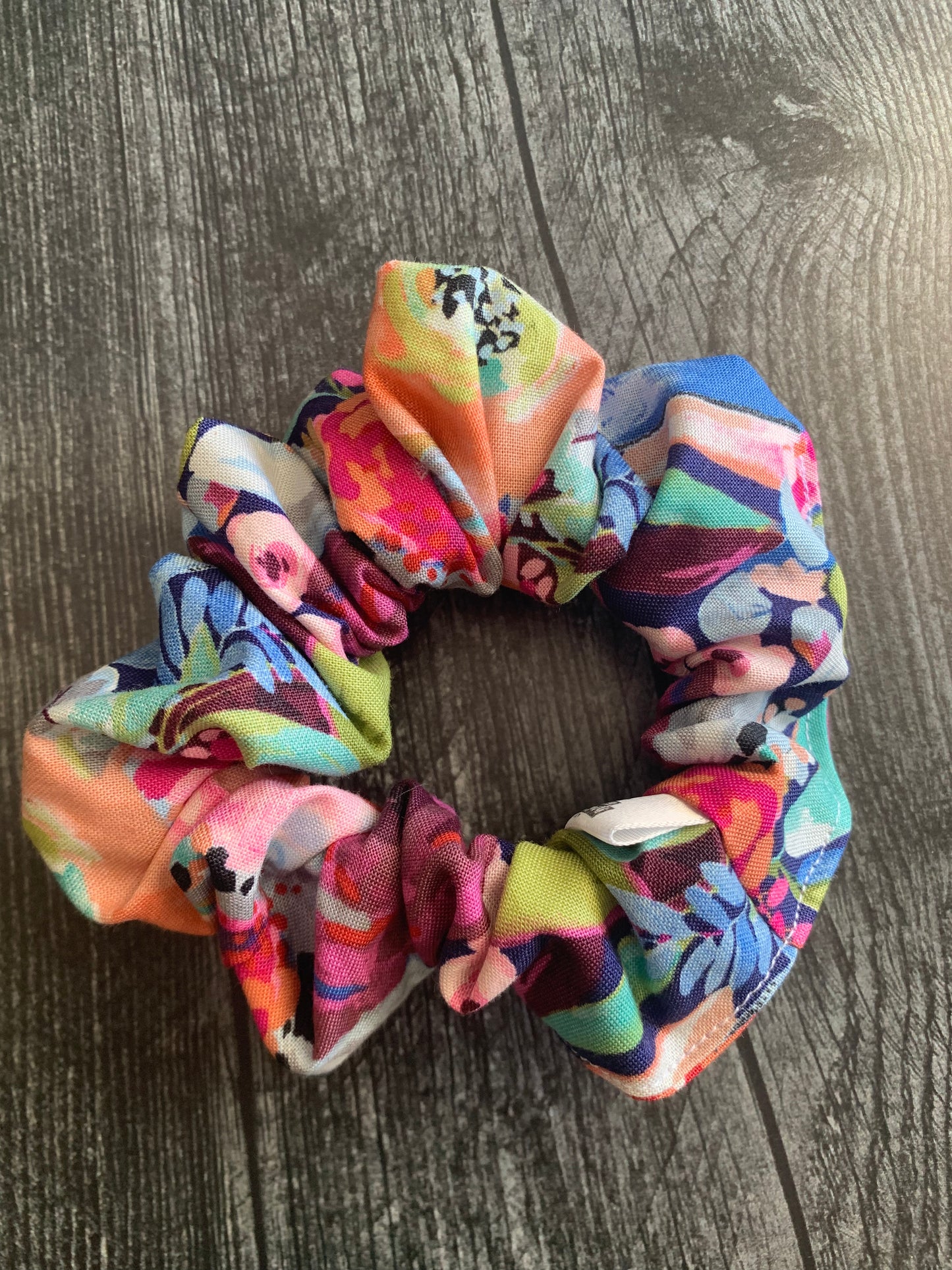 Blissful Blooms in Navy - Cotton Scrunchie