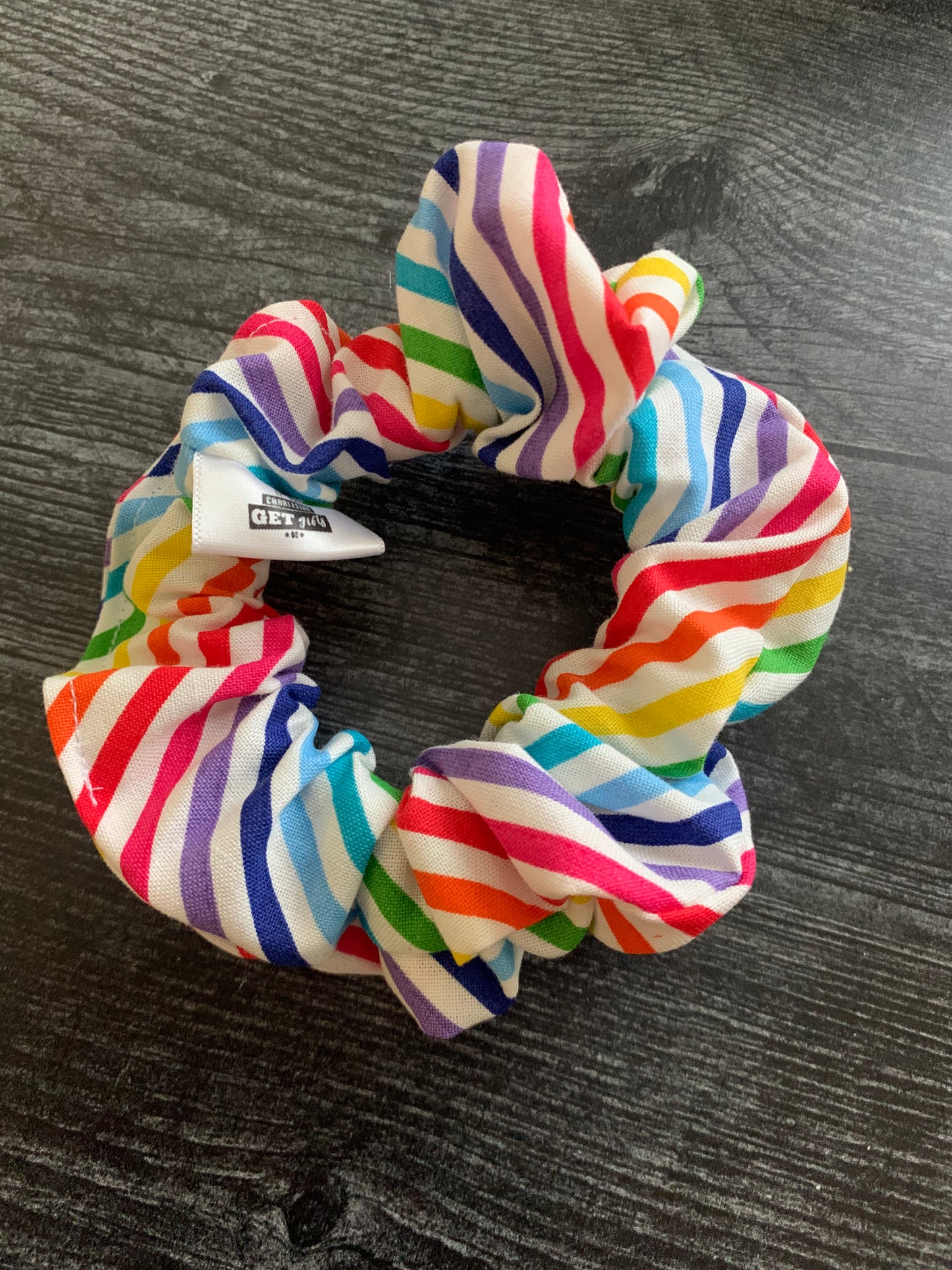 Rainbow Stripes - Cotton Scrunchie