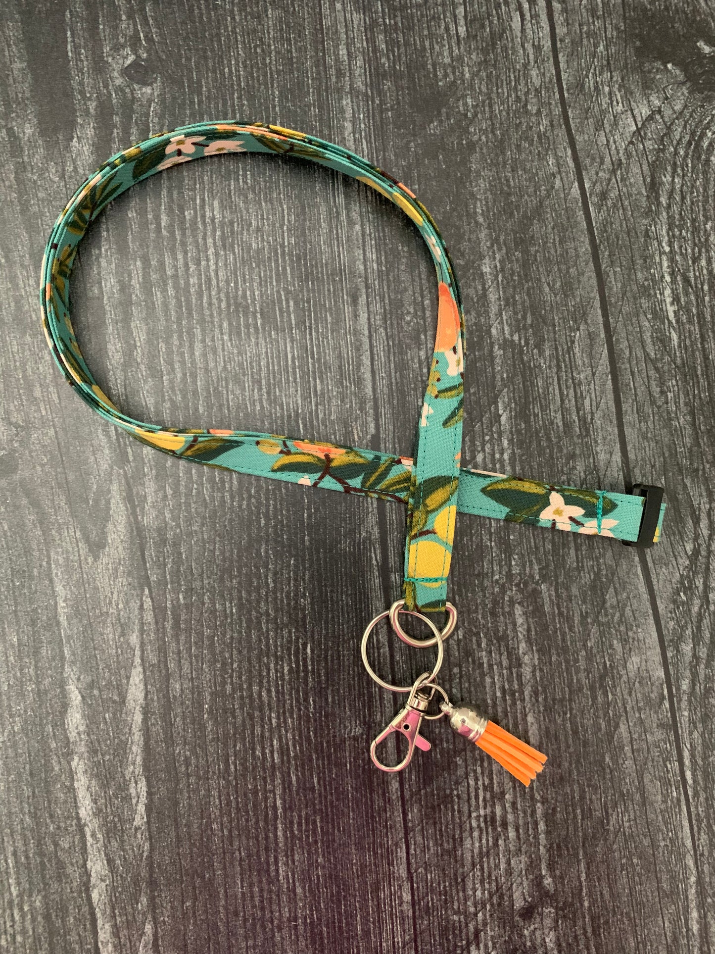 Citrus Floral Teal - Lanyard
