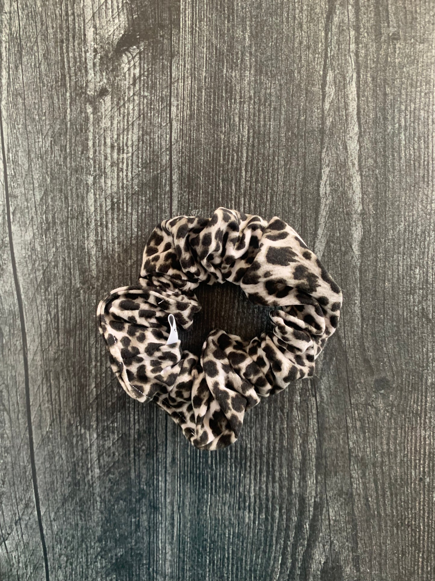 Gray Animal Print - Knit Scrunchie