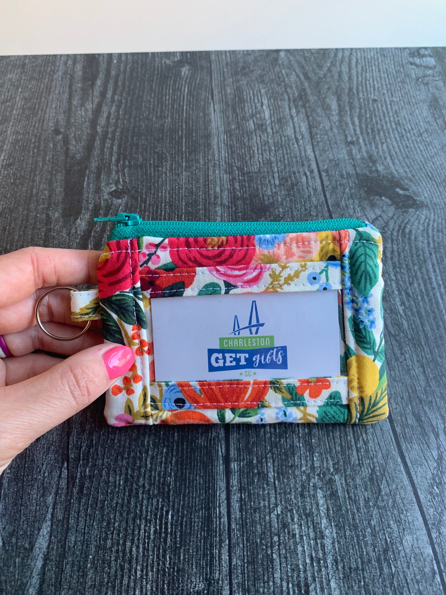 Garden Party Cream - Lanyard/Keychain Wallet