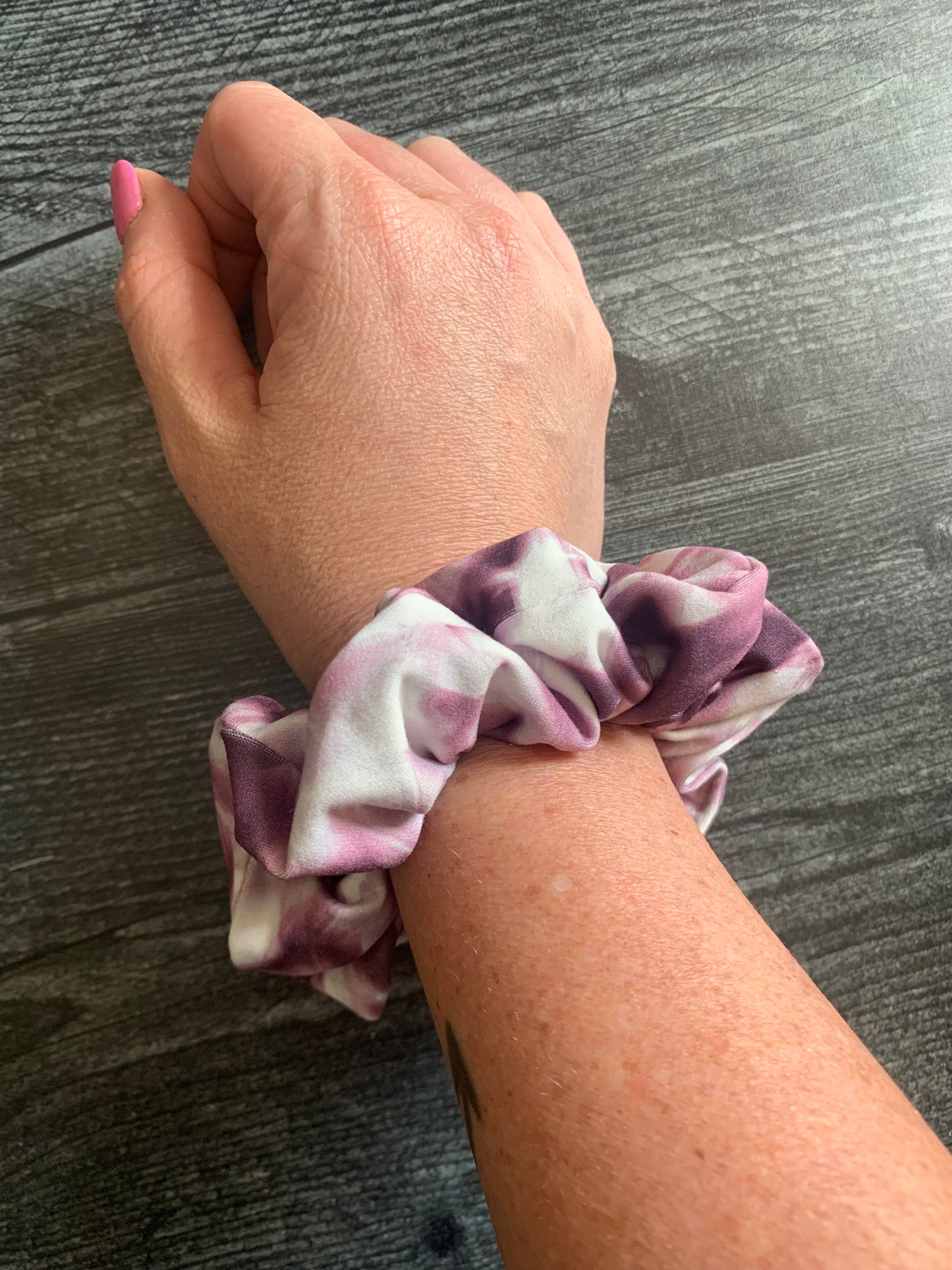 Purple Tie-Dye - Knit Scrunchie