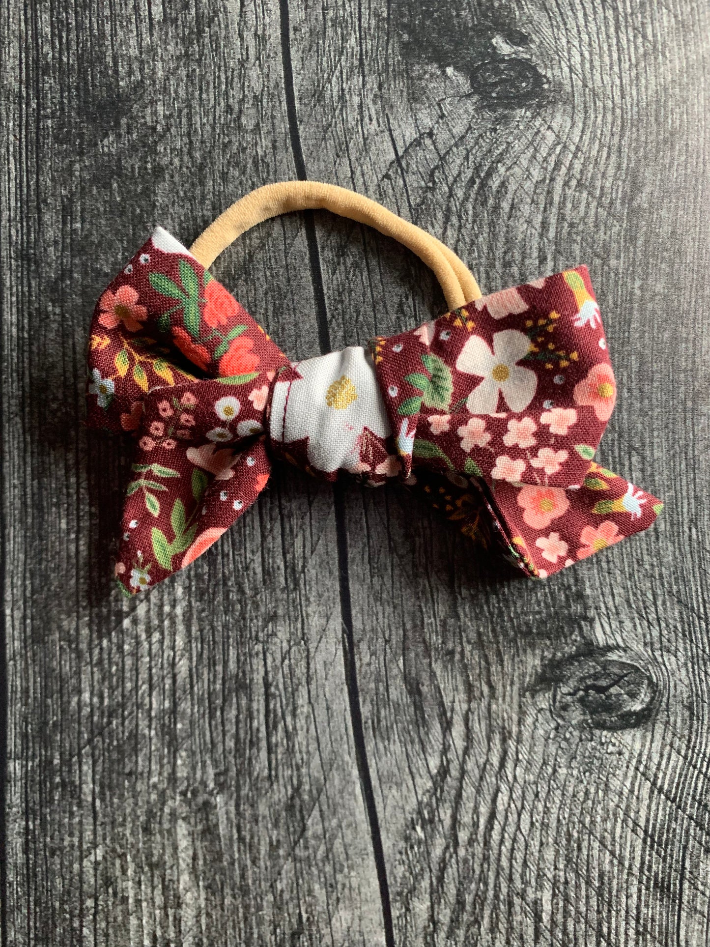 Wild Rose in Burgundy - Hair Bows