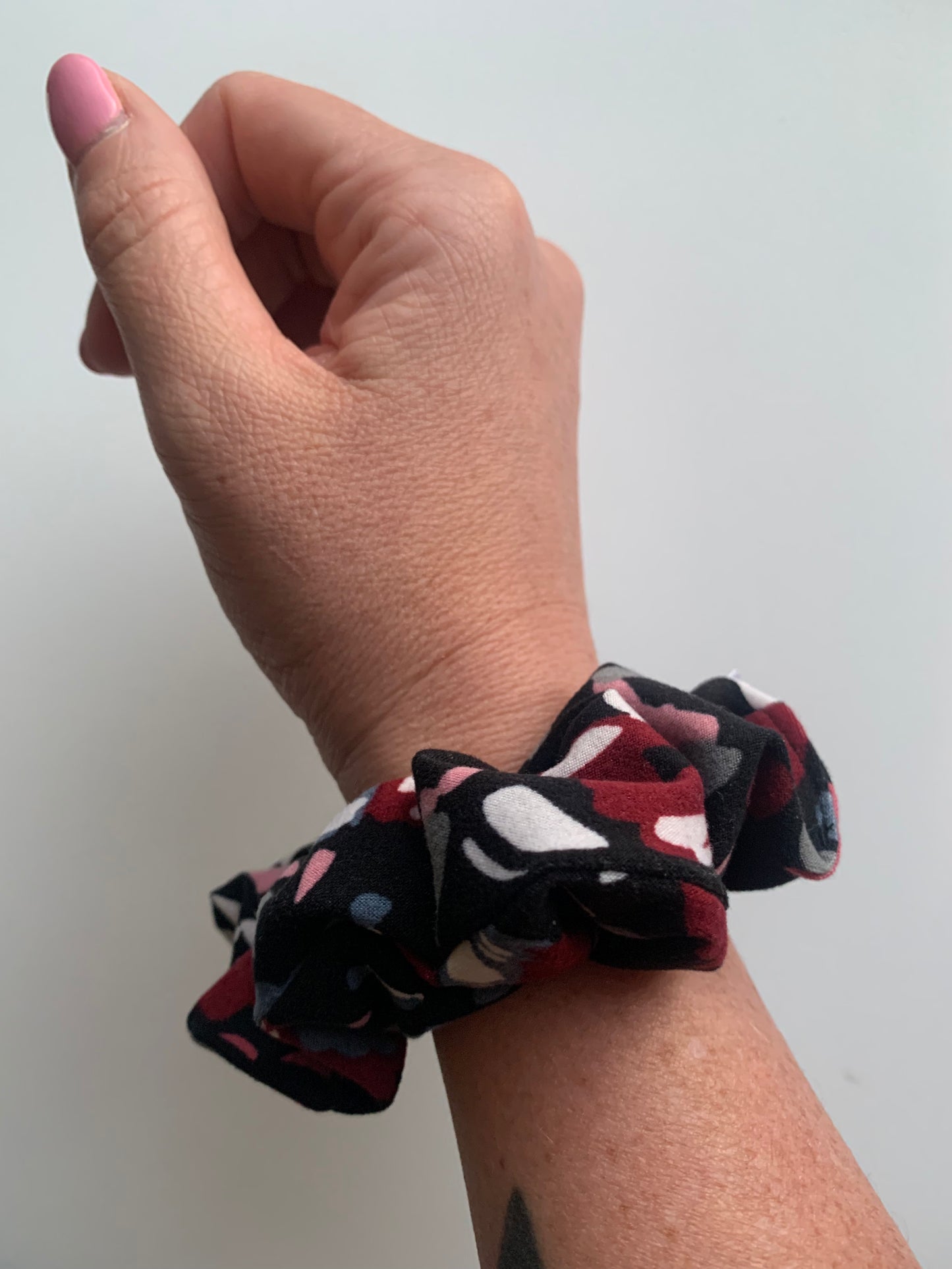 Spotted on Black - Knit Scrunchie