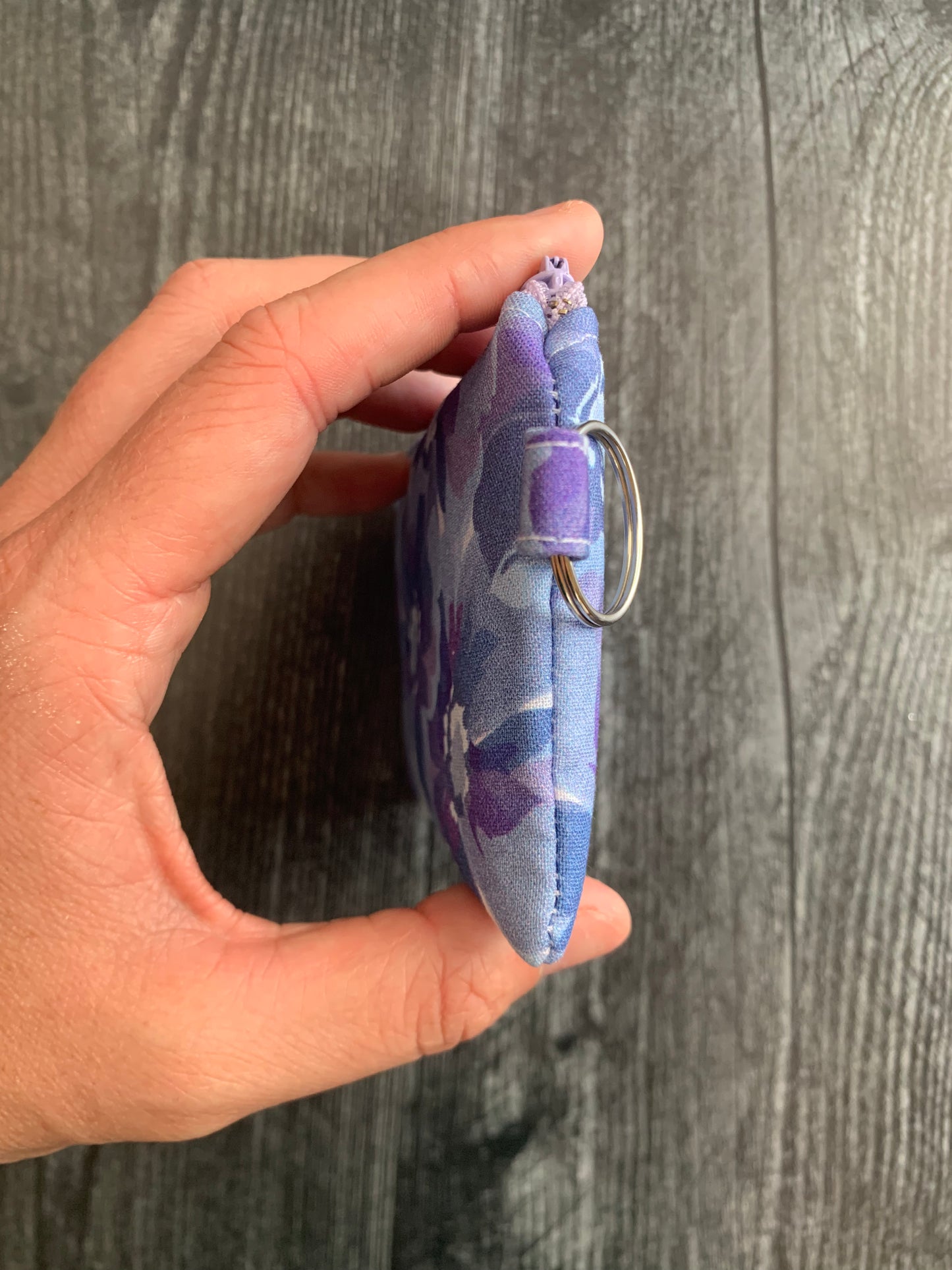 Violet Floral - Lanyard/Keychain Wallet