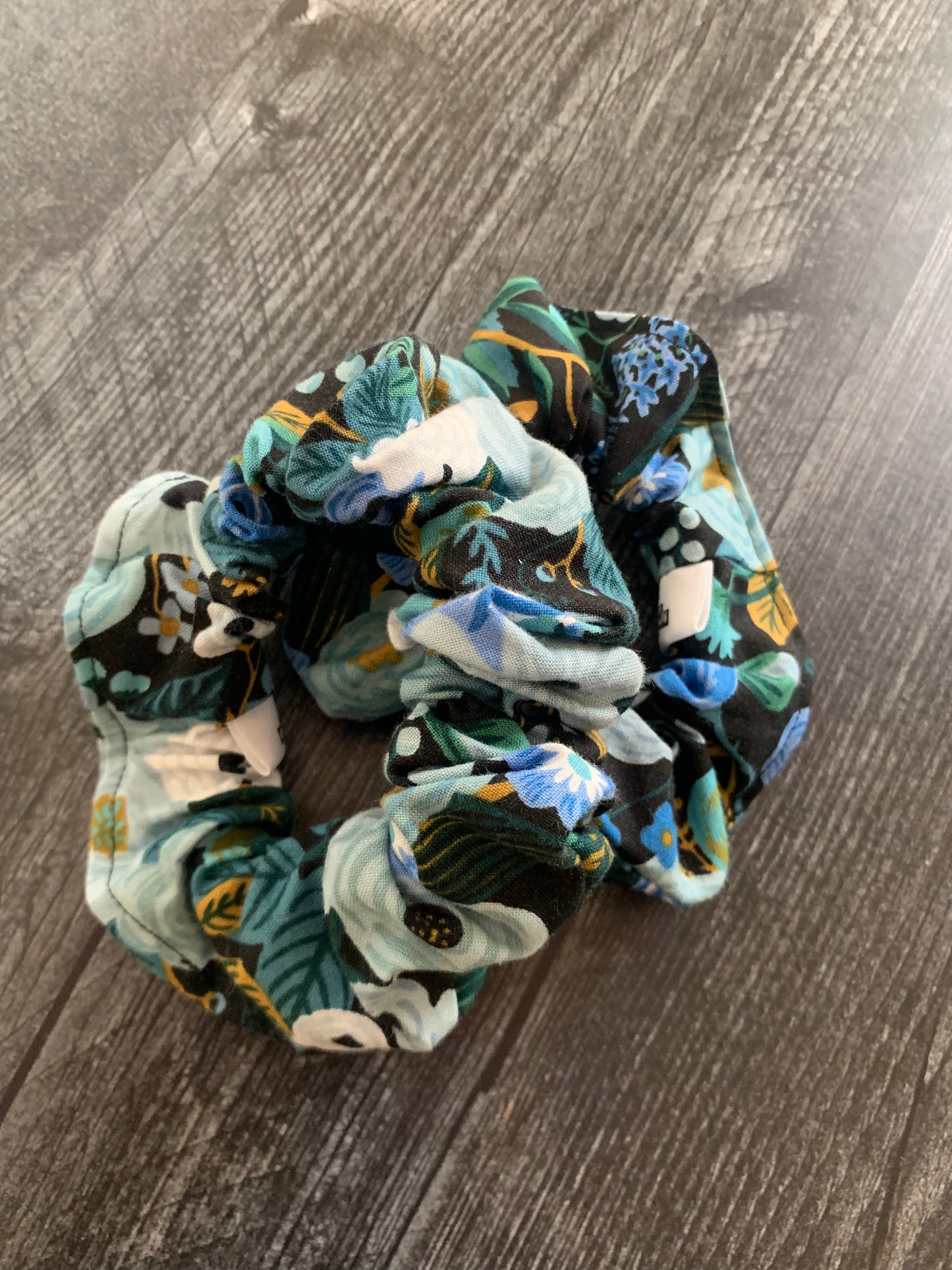 Garden Party Blue - Cotton Scrunchie