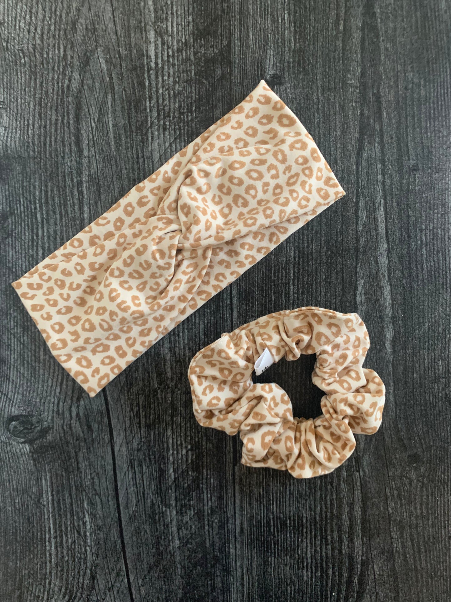 Tan Animal Print - Twisted Knit Headbands