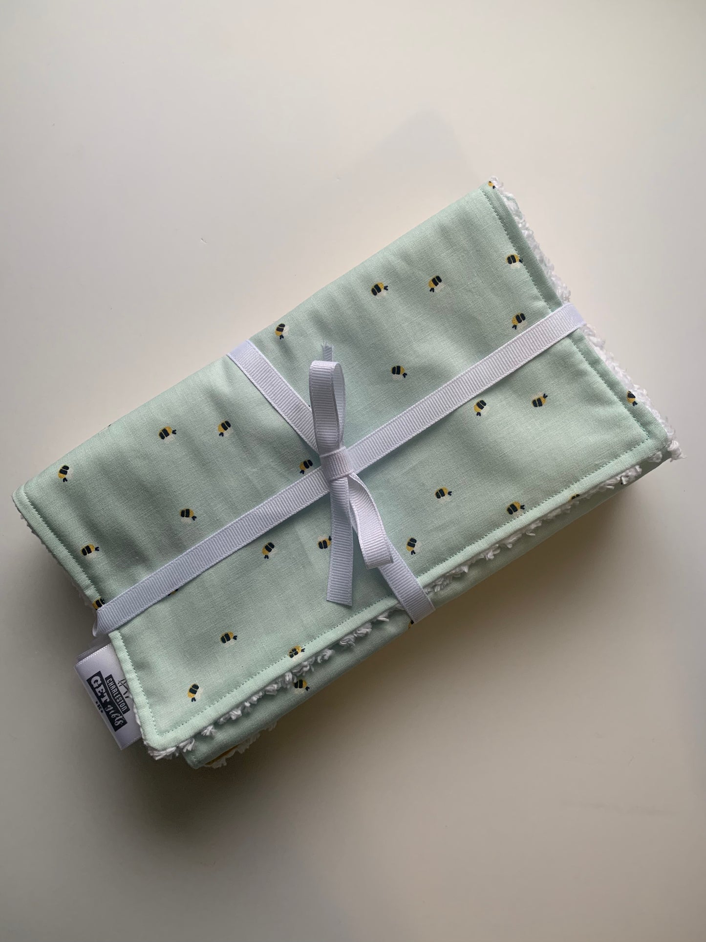 Bees on Baby Blue - Burp Cloths Set