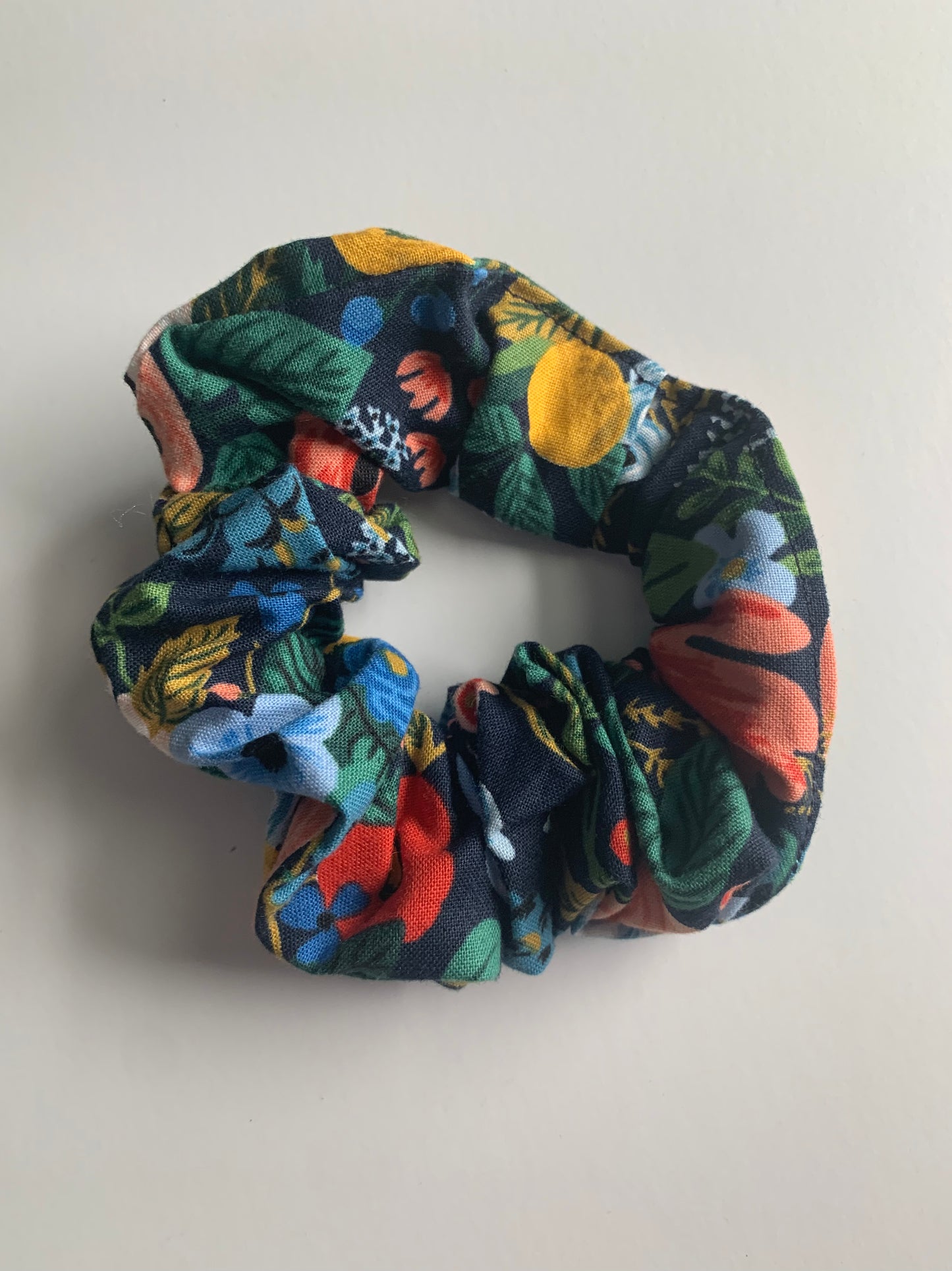 Garden Party Navy - Cotton Scrunchie