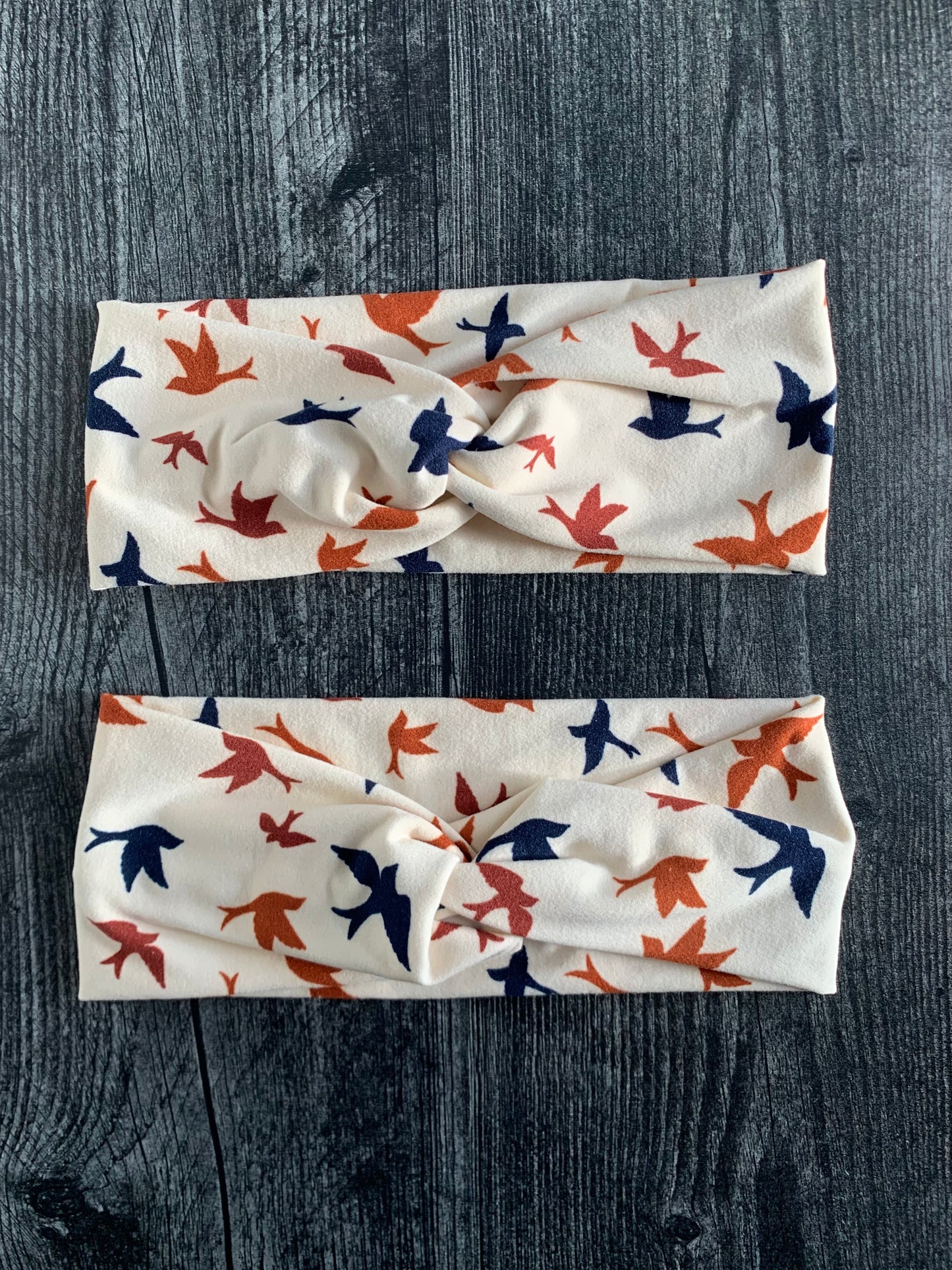 Doves on Tan - Twisted Knit Headbands
