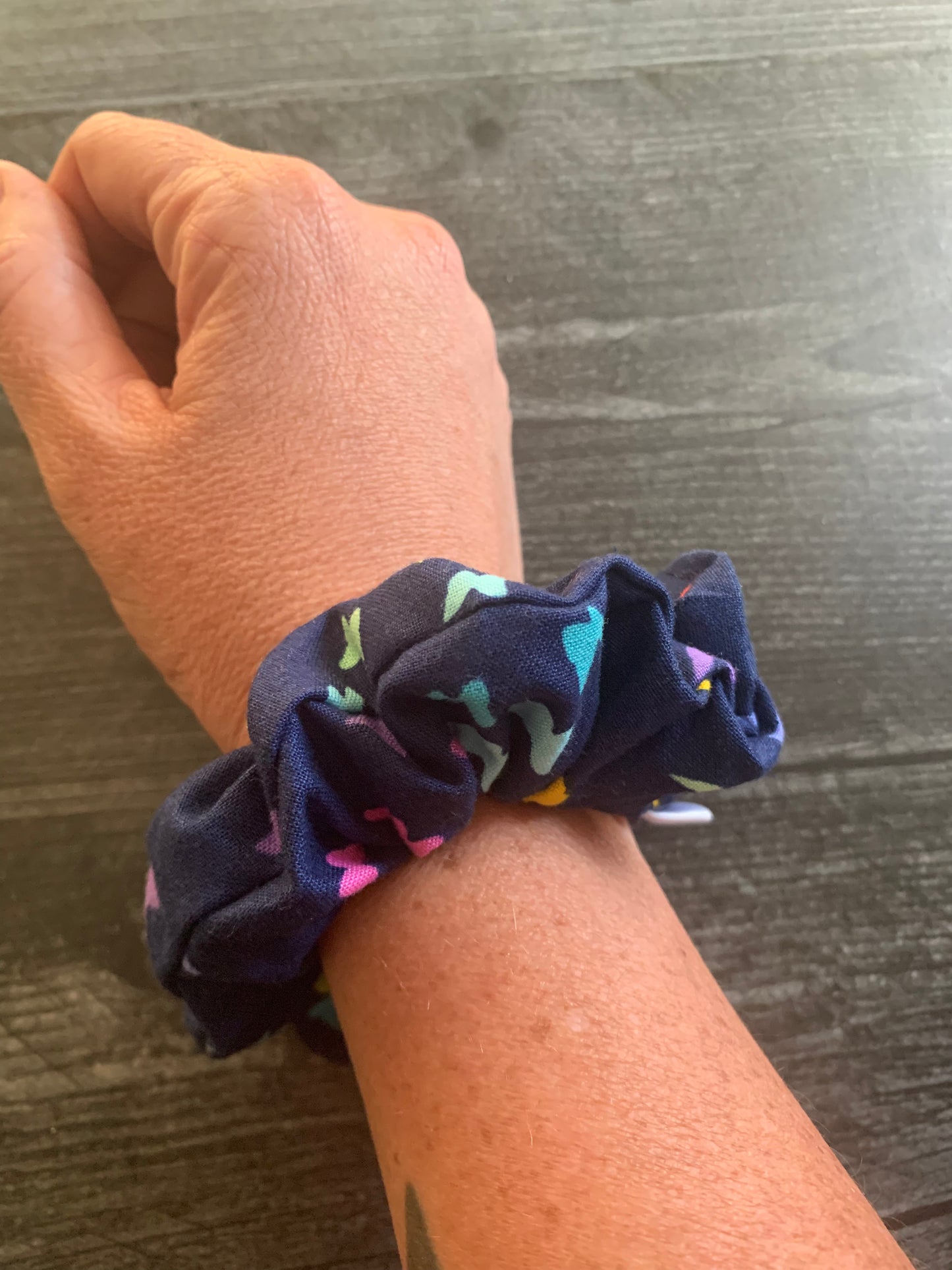 Butterflies on Navy - Cotton Scrunchie