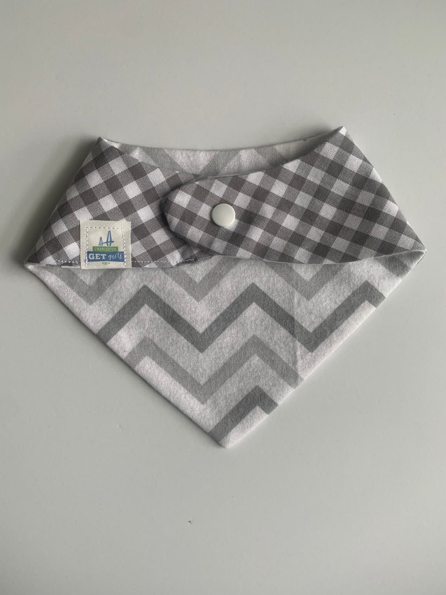 Light Gray Gingham - Infant/Toddler Bandana Bib