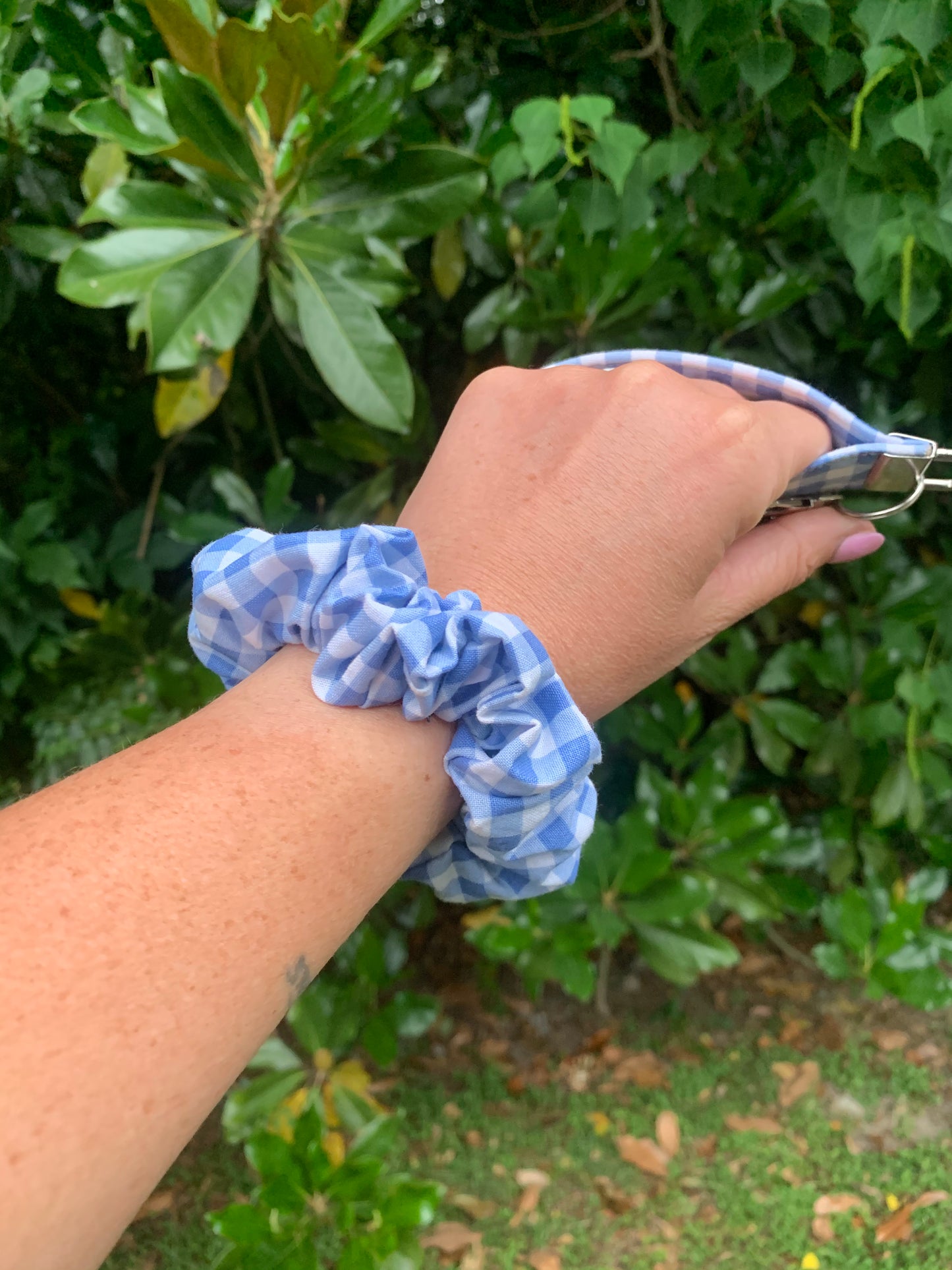 Gingham Baby Blue - Key Chain
