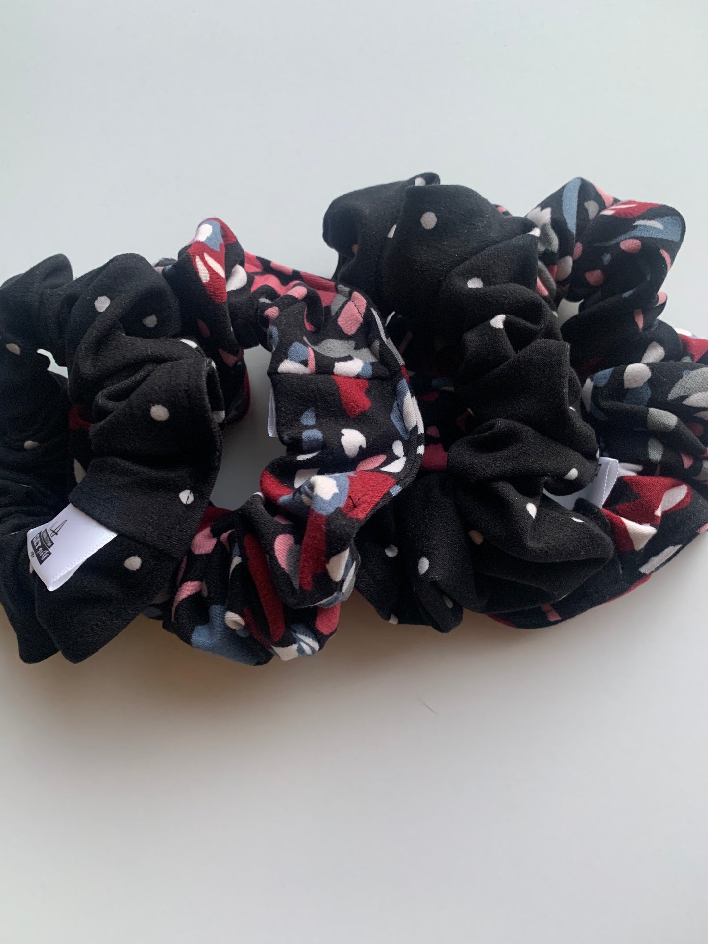 Spotted on Black - Knit Scrunchie