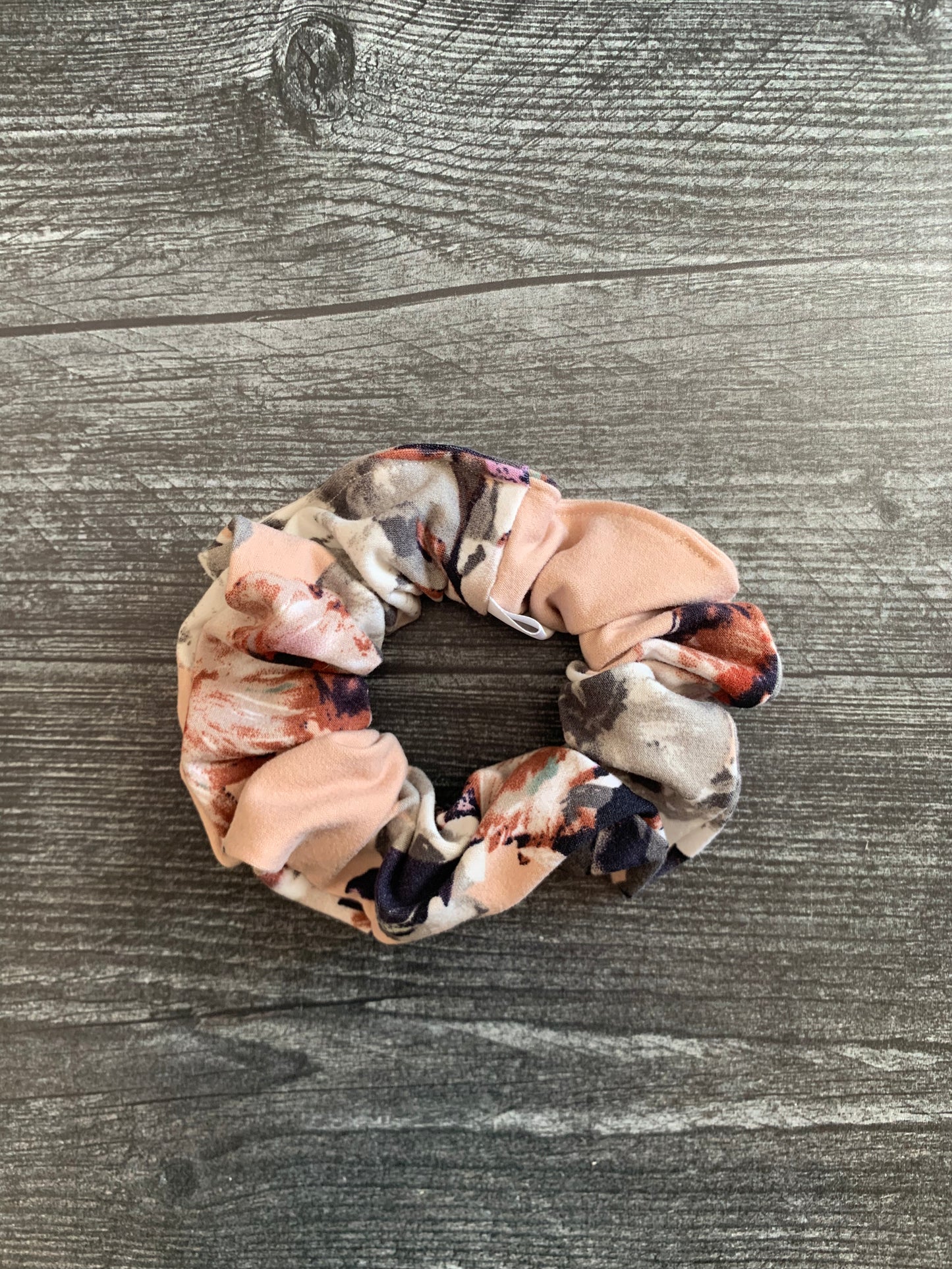 Beige Hawaiian Floral - Knit Scrunchie