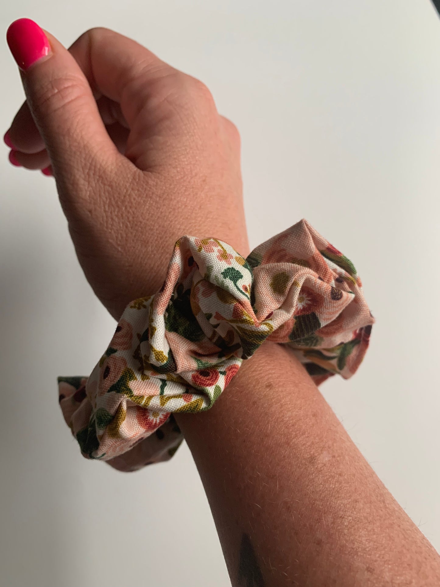 Petite Garden Party Rose - Cotton Scrunchie