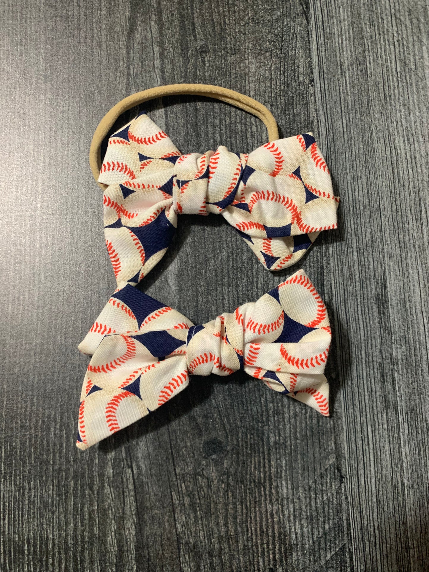 Baseballs on Navy - Hair Bows