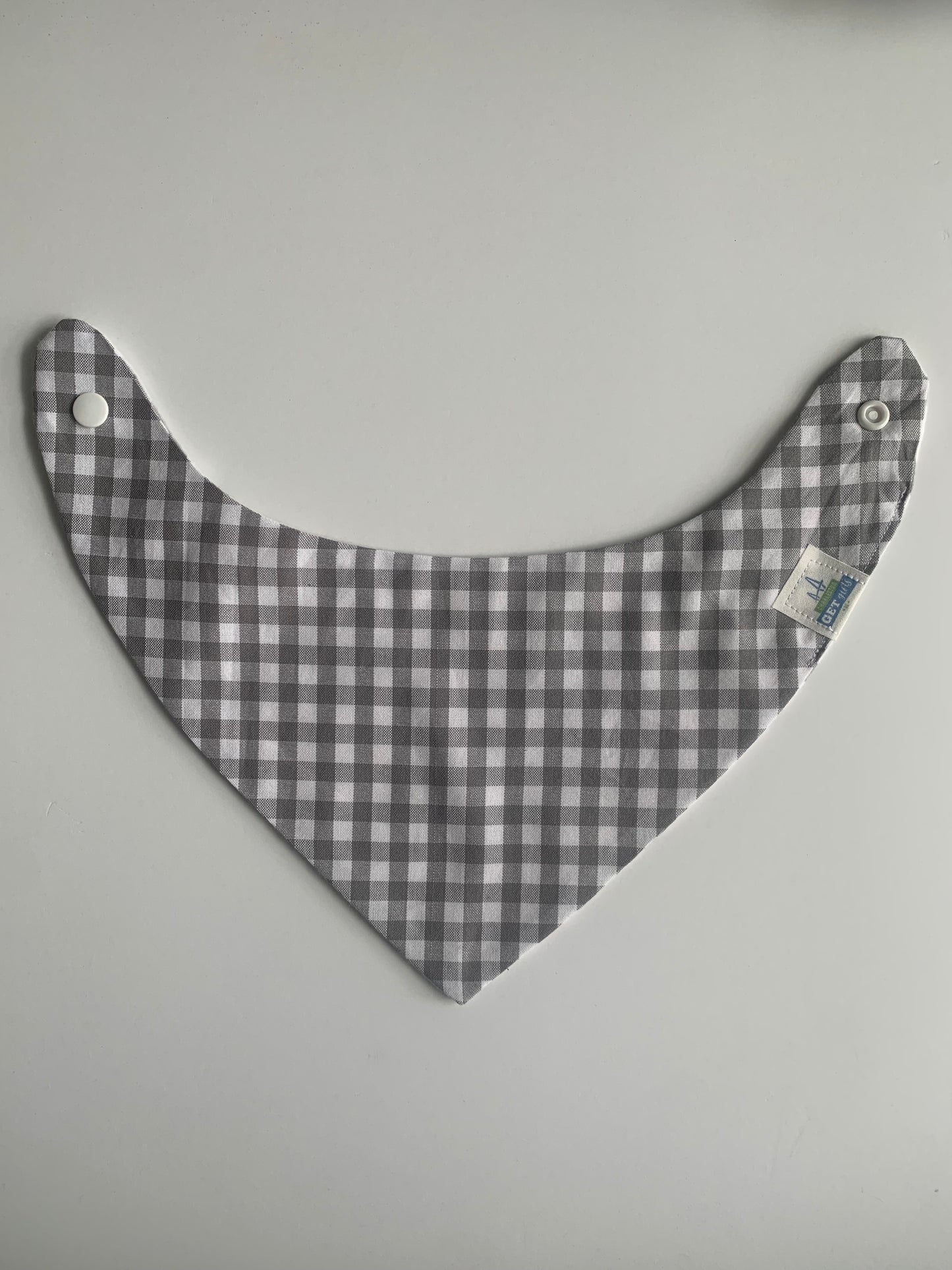 Light Gray Gingham - Infant/Toddler Bandana Bib