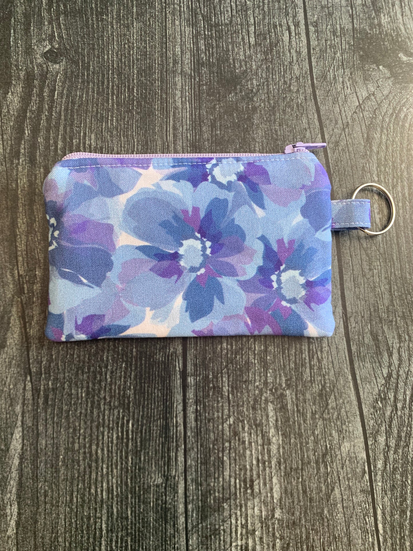 Violet Floral - Lanyard/Keychain Wallet