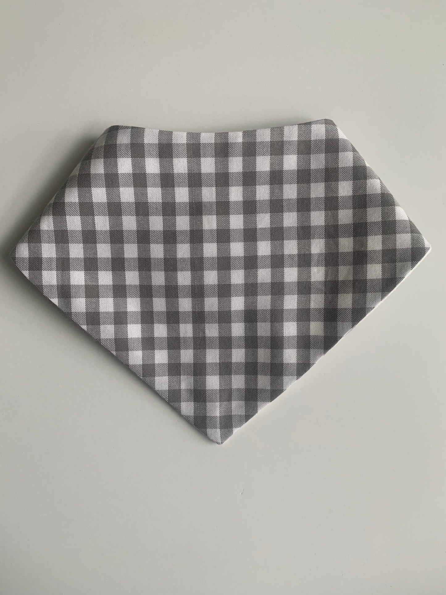 Light Gray Gingham - Infant/Toddler Bandana Bib