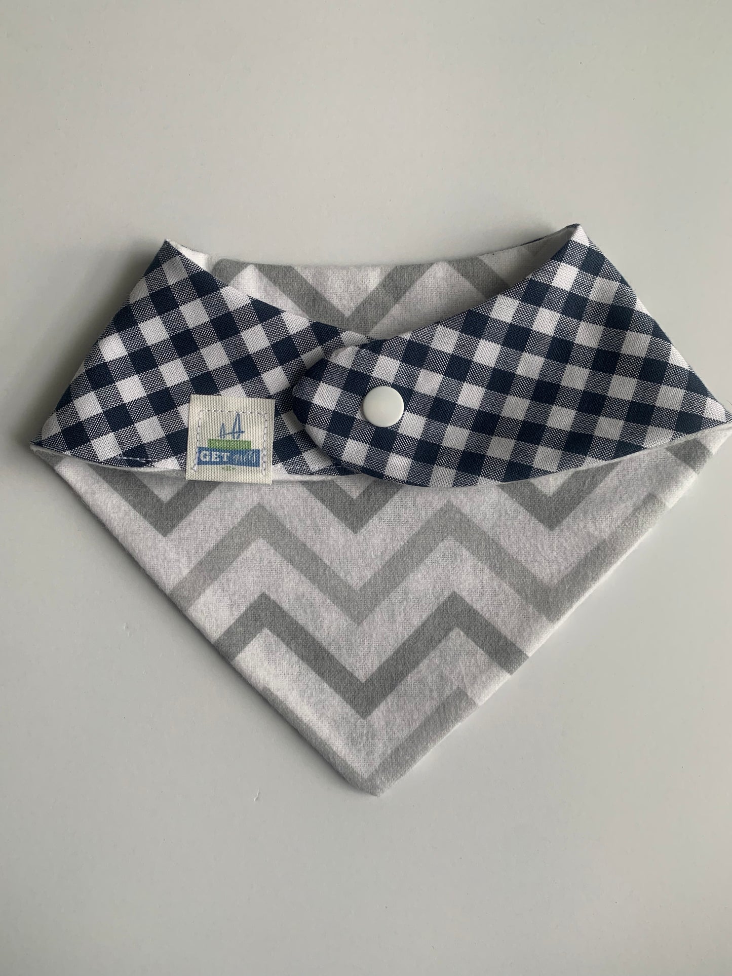 Navy Blue Gingham - Infant/Toddler Bandana Bib