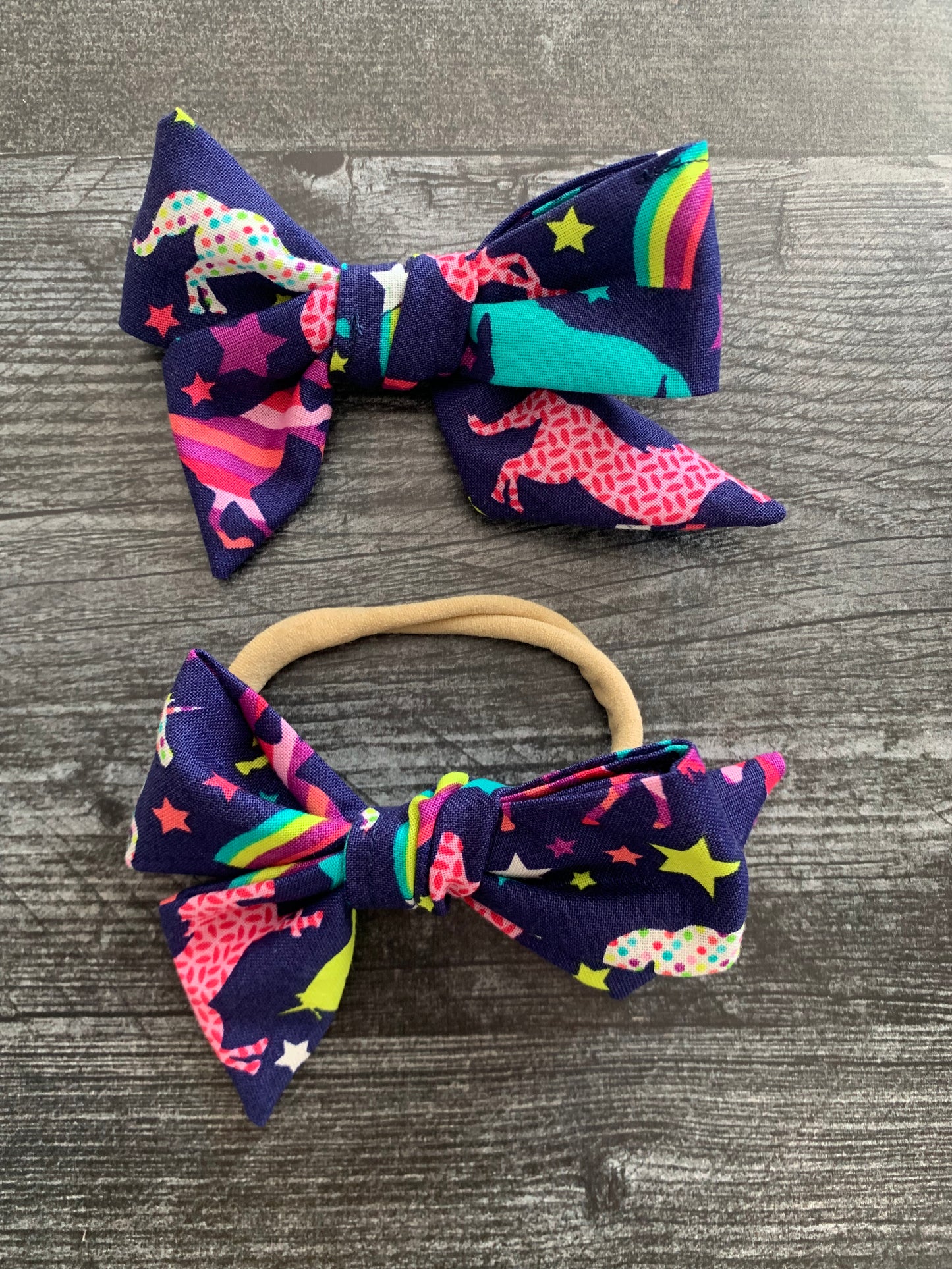 Rainbows and Unicorns - Hair Bows