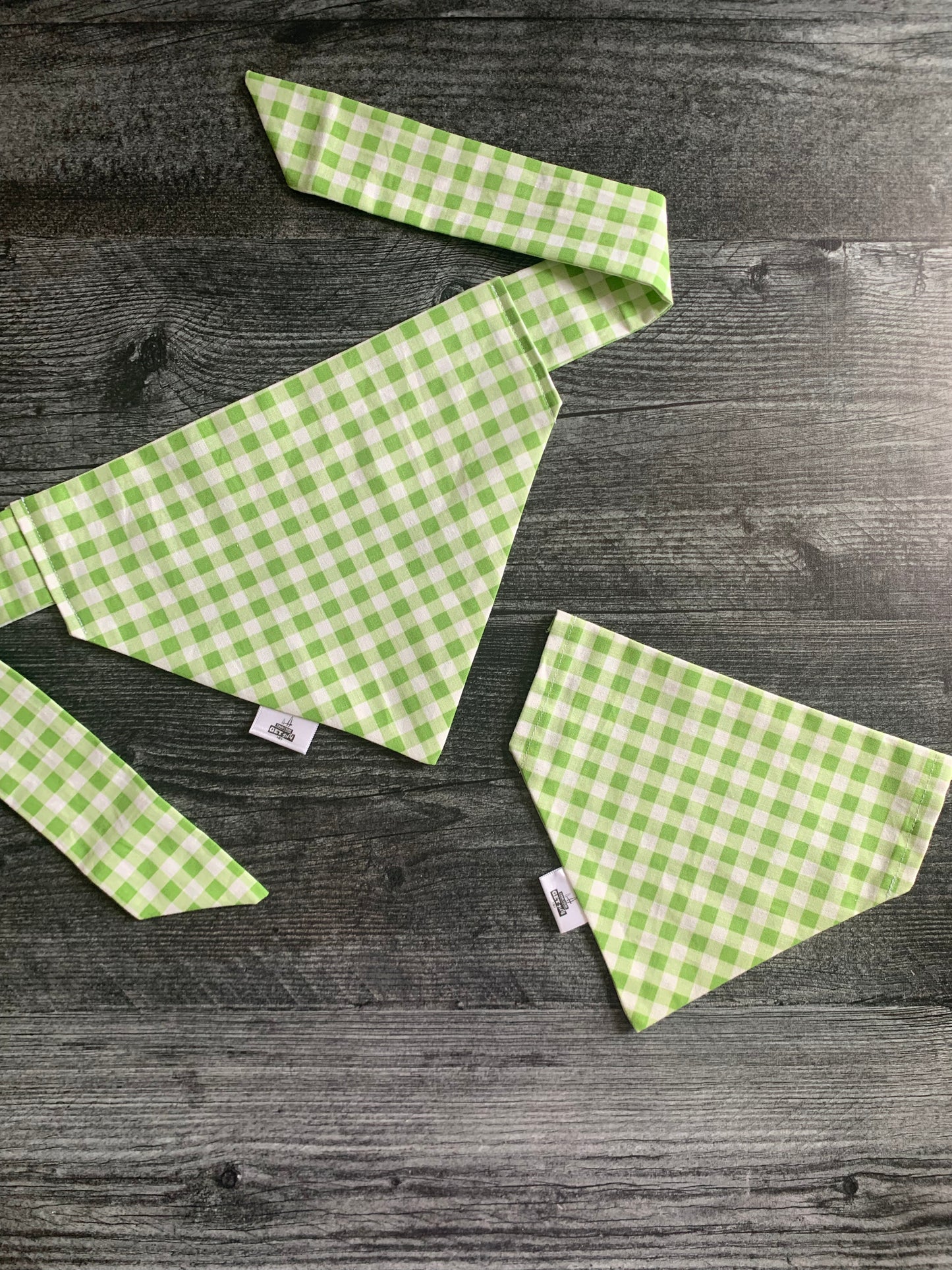 Light Green Gingham - Pet Bandana