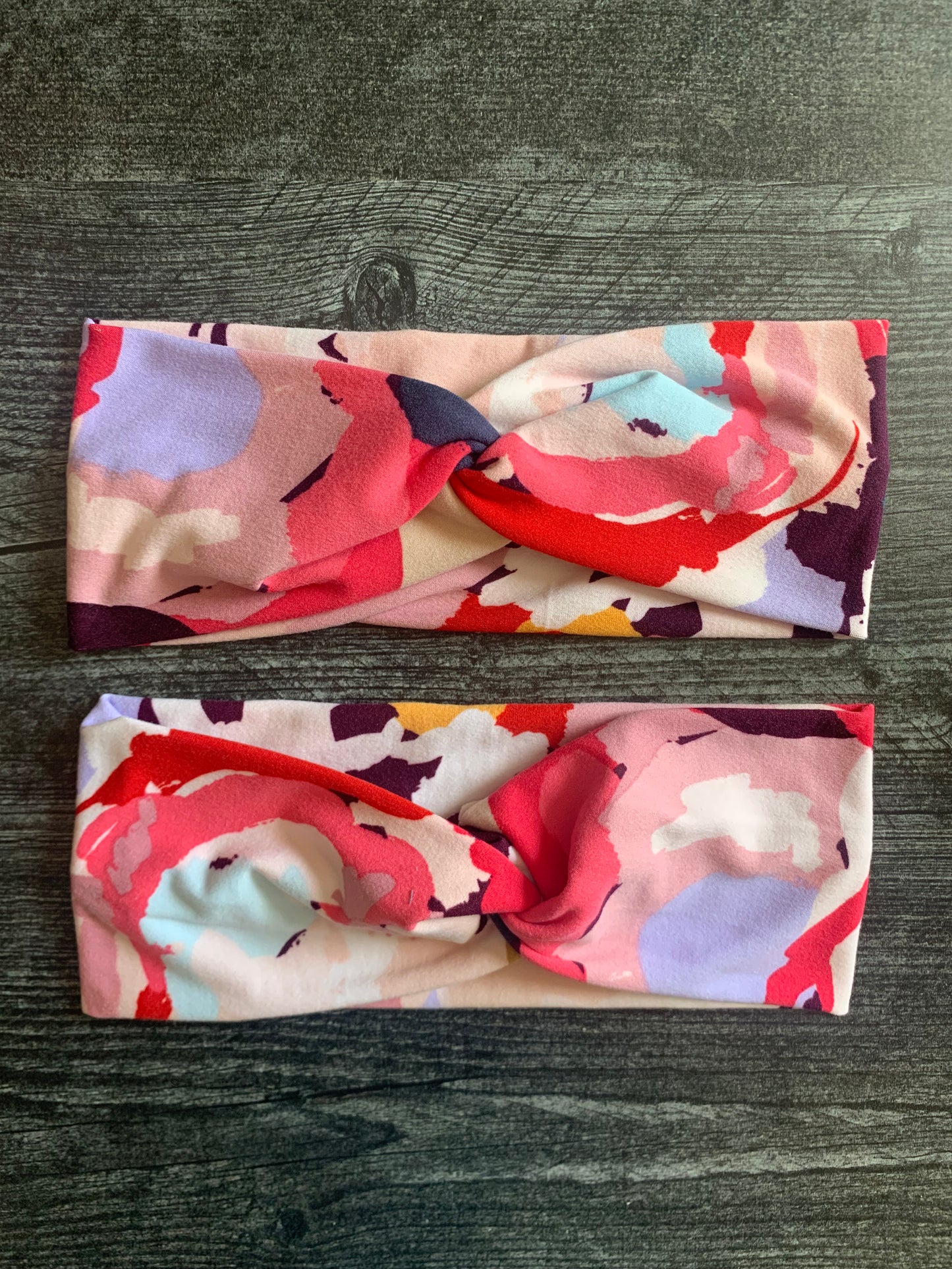 Abstract Pinks - Twisted Knit Headbands