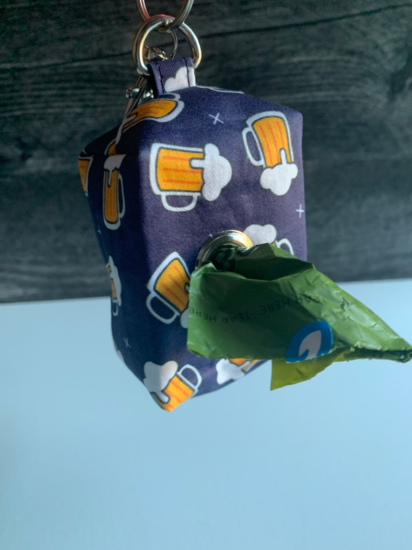 Beer Mugs on Navy - Waste Bag Dispenser