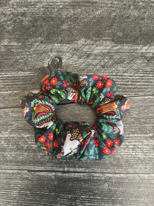 Christmastide Navy - Cotton Scrunchie