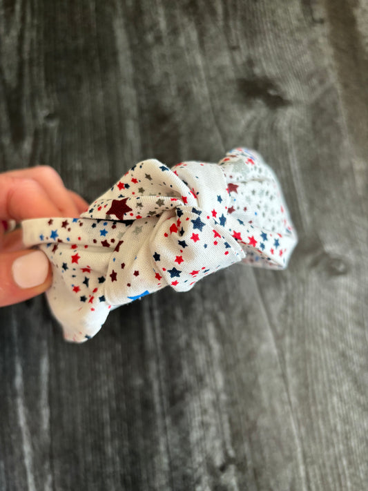 Patriotic Stars on White - Knotted Headband