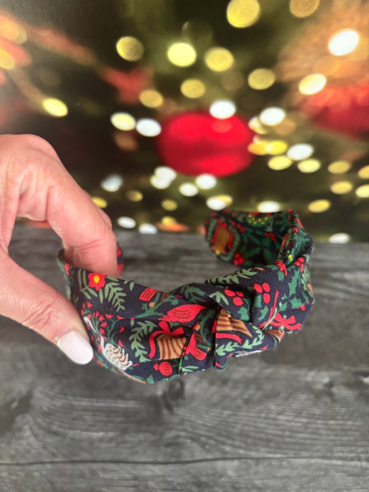 Christmastide Navy - Knotted Headband