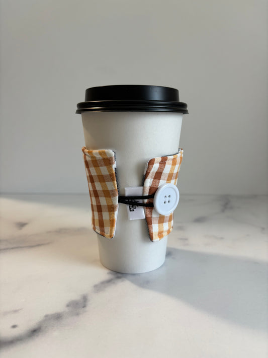 Autumn Gingham  - Reusable Coffee Sleeve