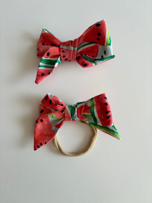 Watermelons on Baby Blue - Hair Bows
