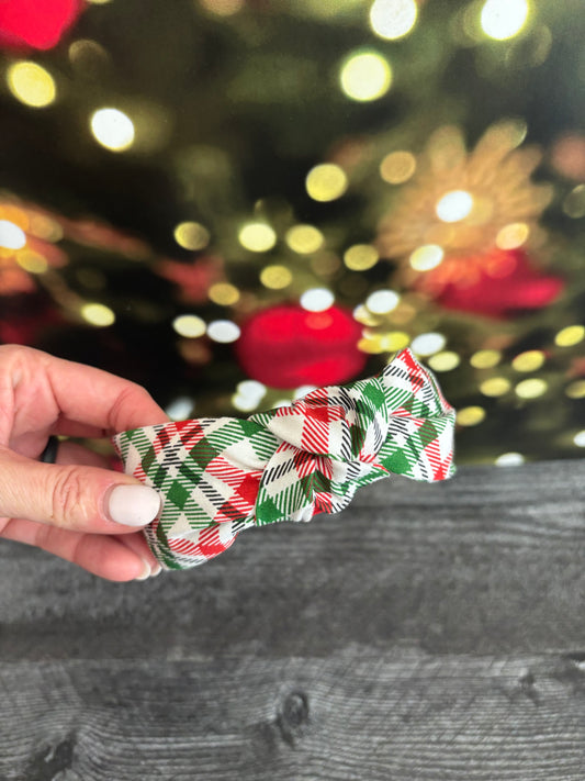 Green and Red Plaid - Knotted Headband