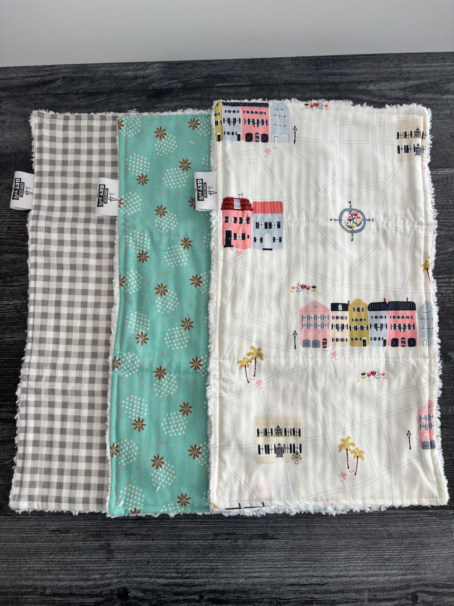 Rainbow Row - Burp Cloth Set