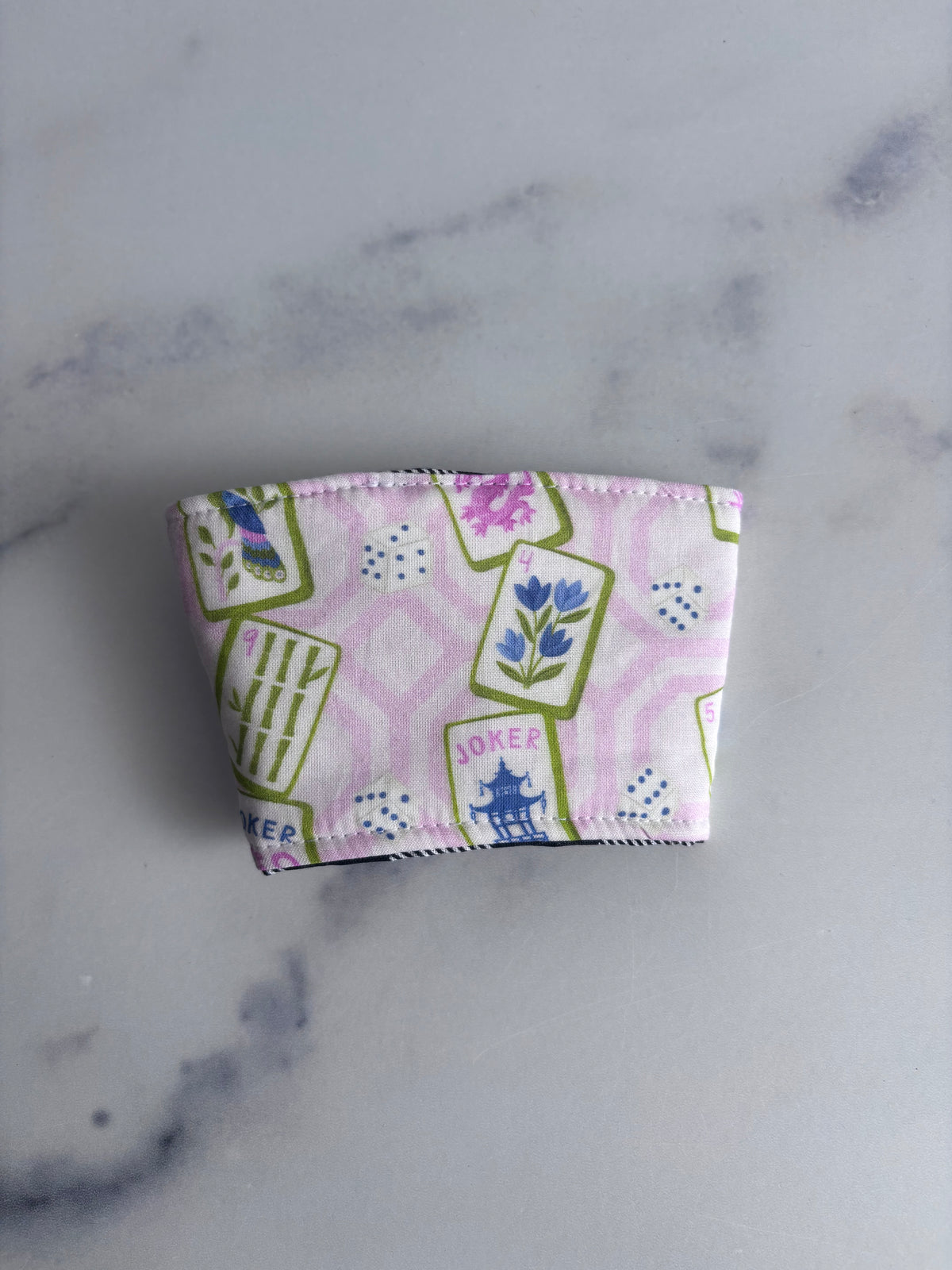 Mah Jongg in Pink - Reusable Coffee Sleeve