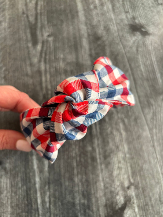 Red, White, and Blue Gingham - Knotted Headband