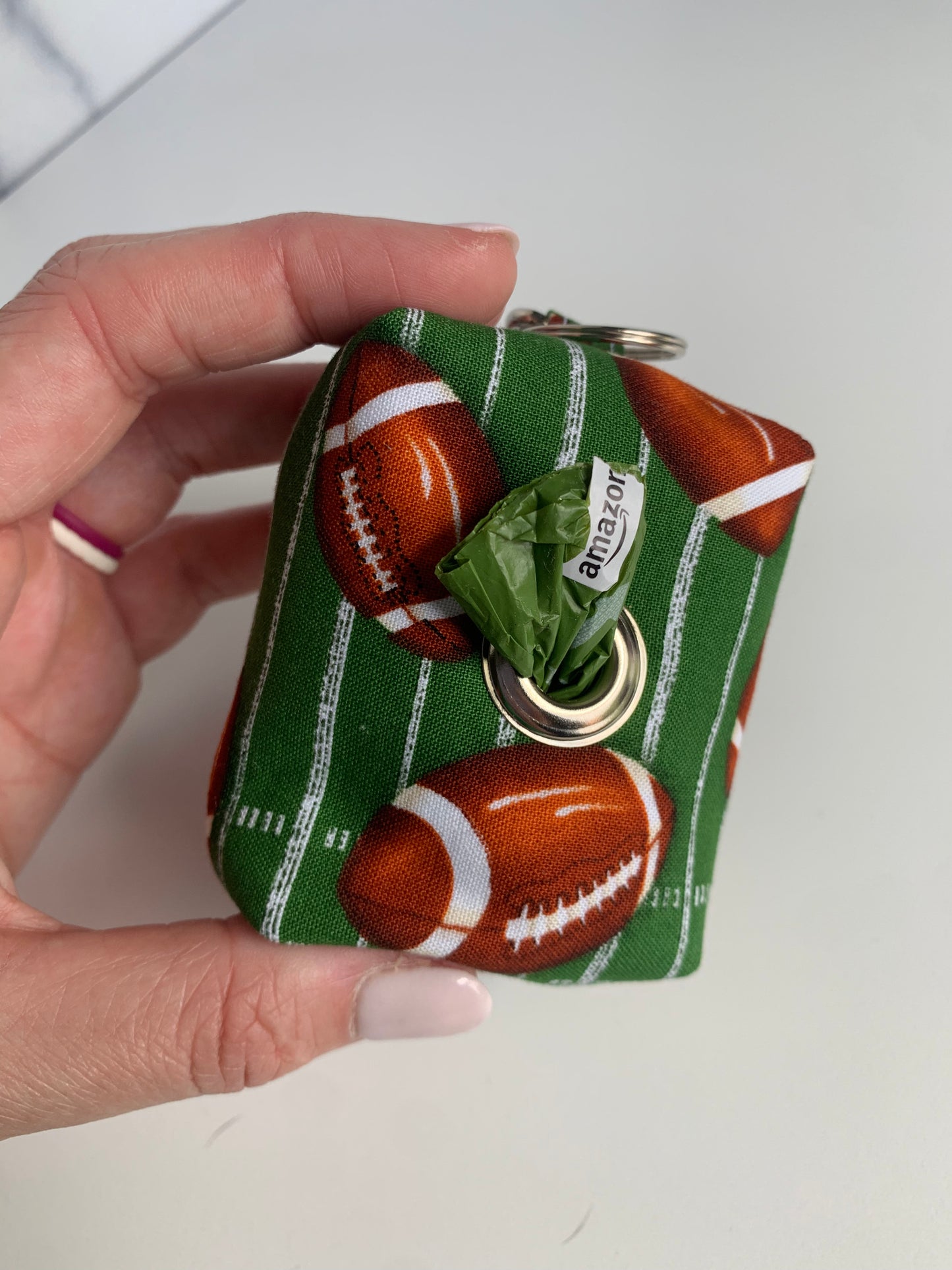 Footballs on Green - Waste Bag Dispenser