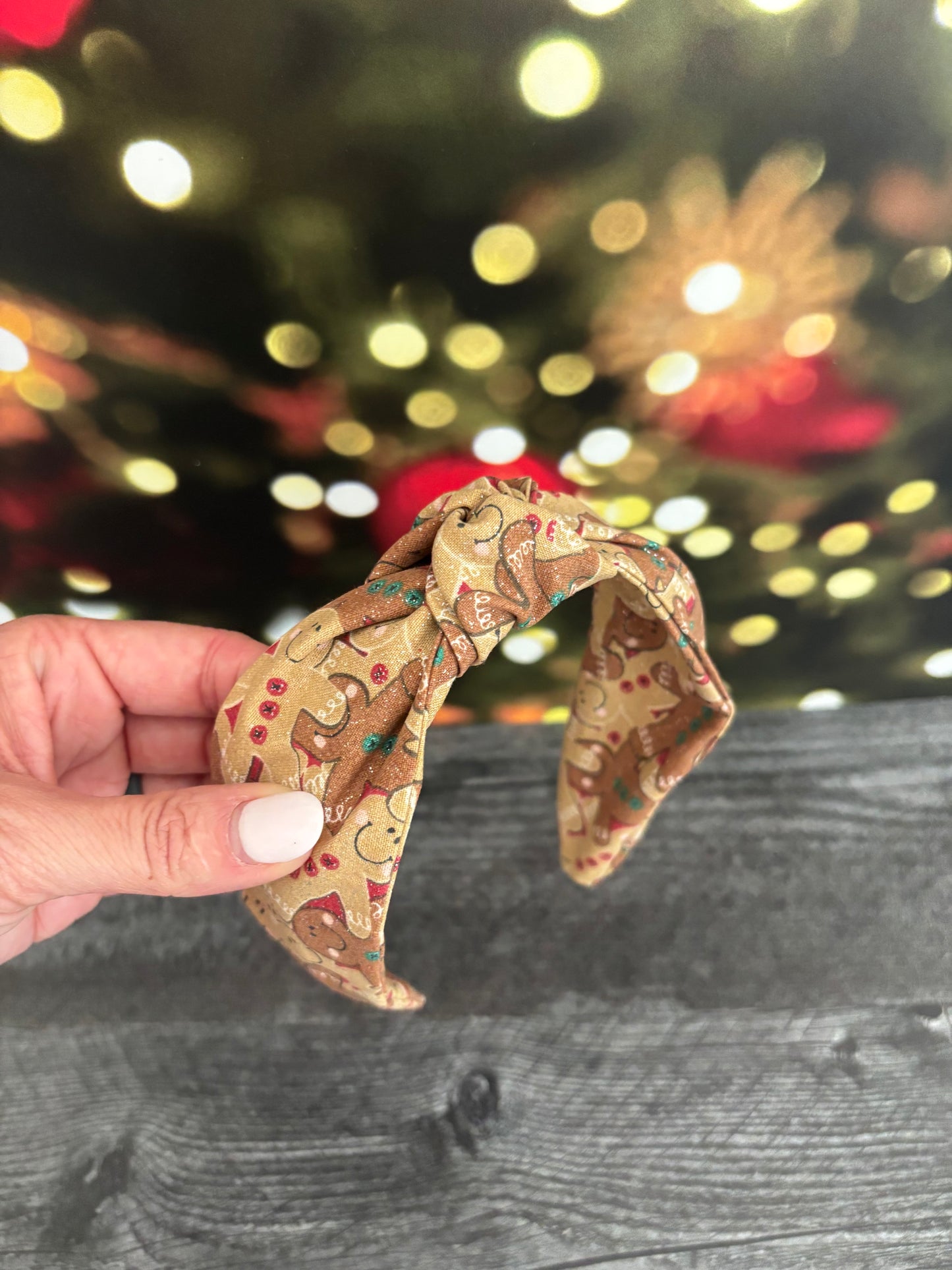 Sparkly Gingerbread People - Knotted Headband