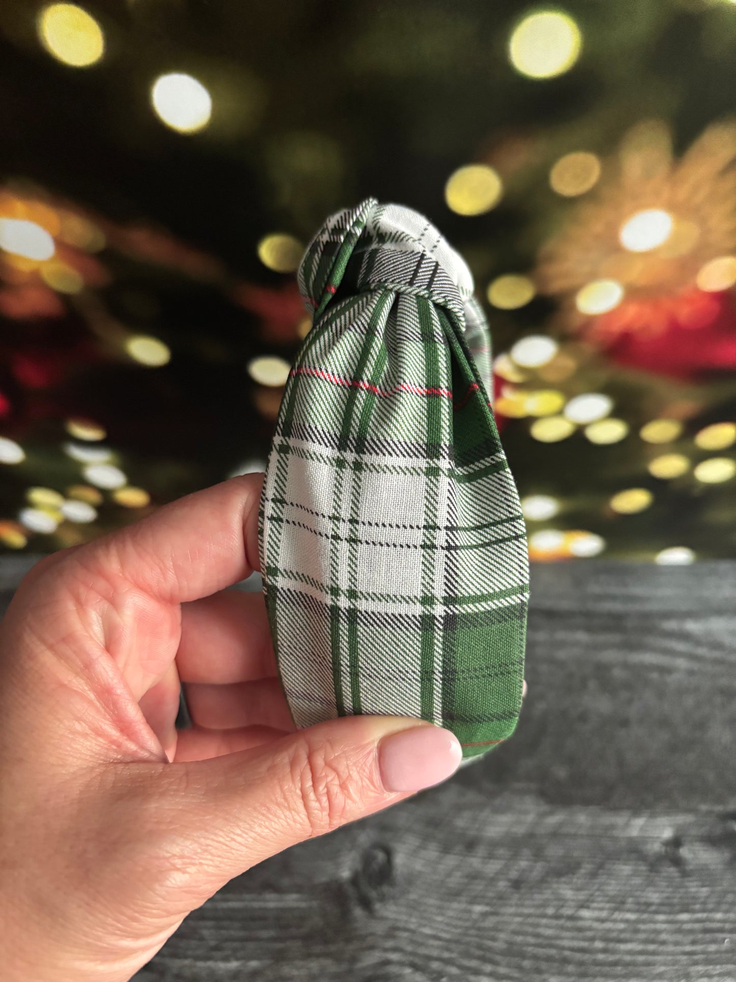 Green Plaid - Knotted Headband