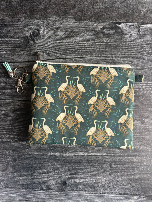 Dancing Egrets - Zippered Pouch (Medium Sized)