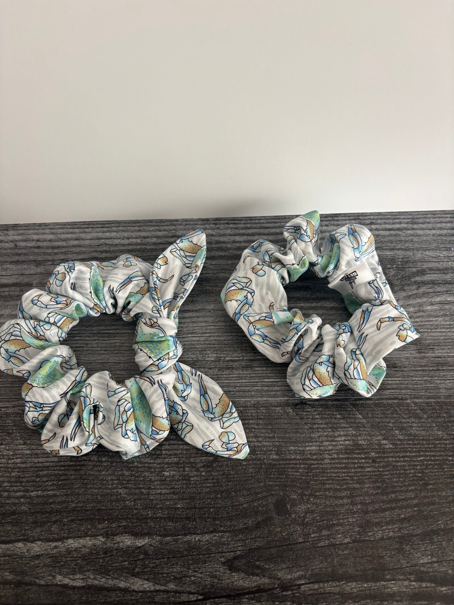 Blue Crabs - Cotton Scrunchie