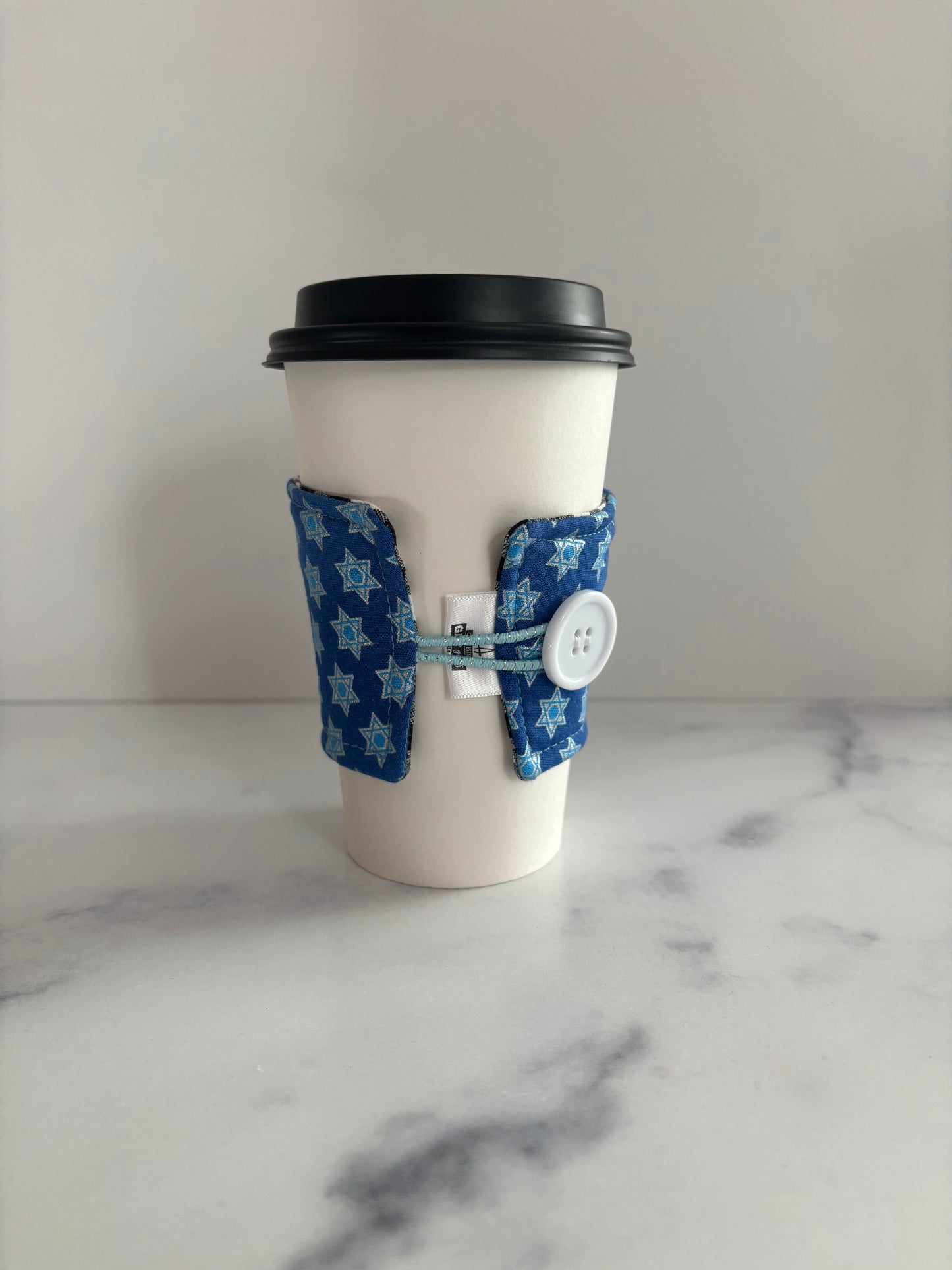 Star of David on Blue - Reusable Coffee Sleeve